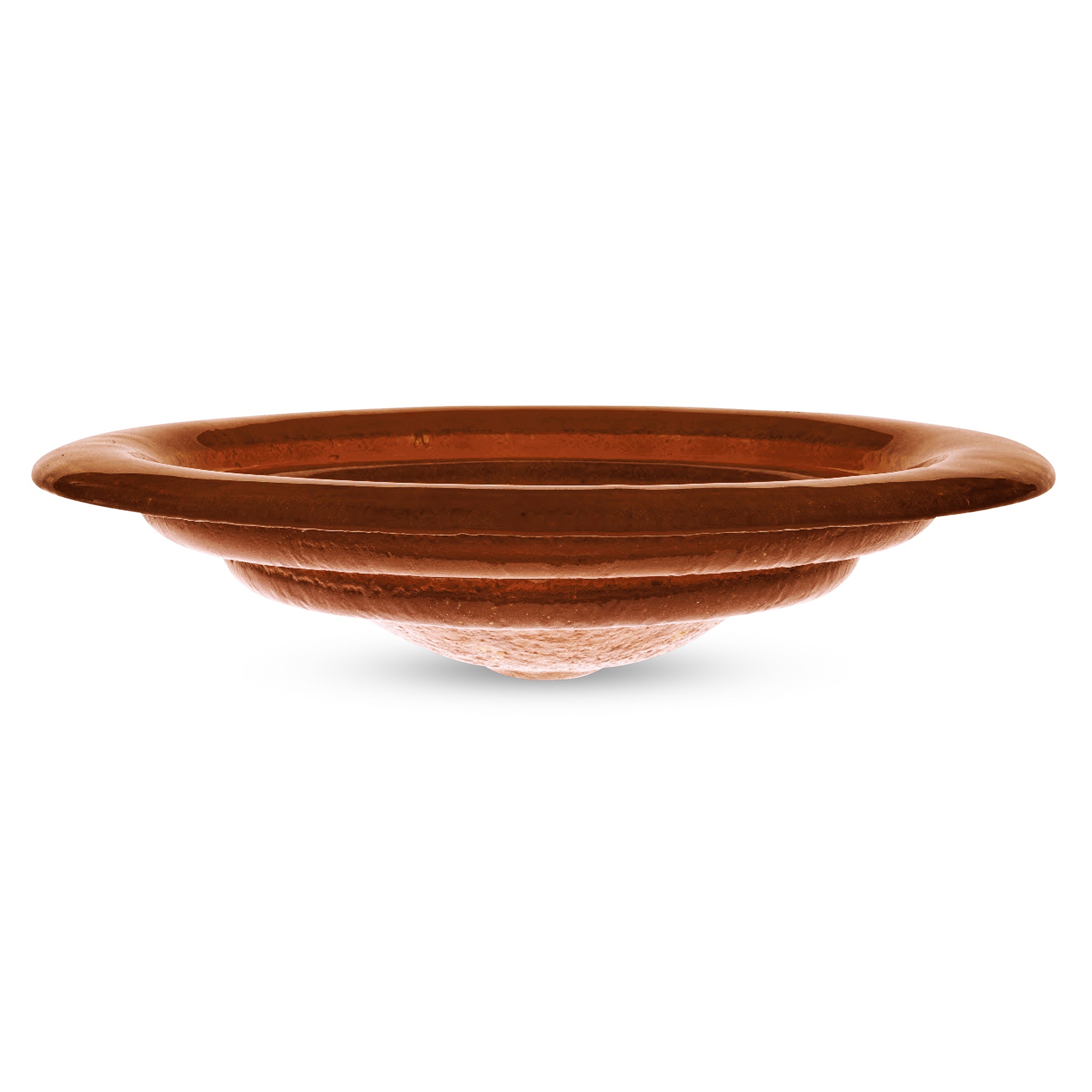 LAS053 Glass Semi-recessed Round Vessel Sink Bathroom