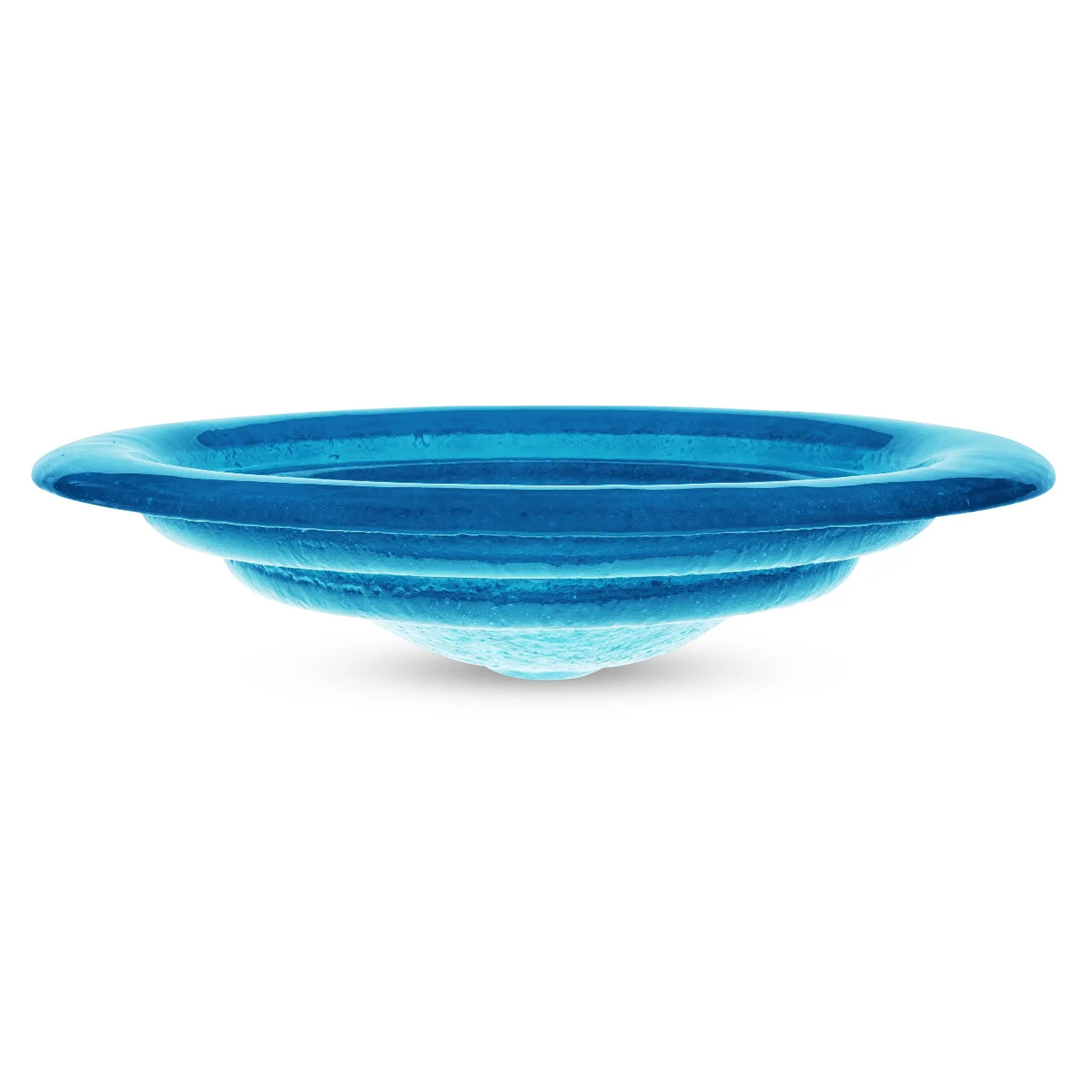 LAS053 Glass Semi-Recessed Vessel Sink - Premium Handcrafted Basin VERRE GALLERY by Renaissance Glassworks Inc