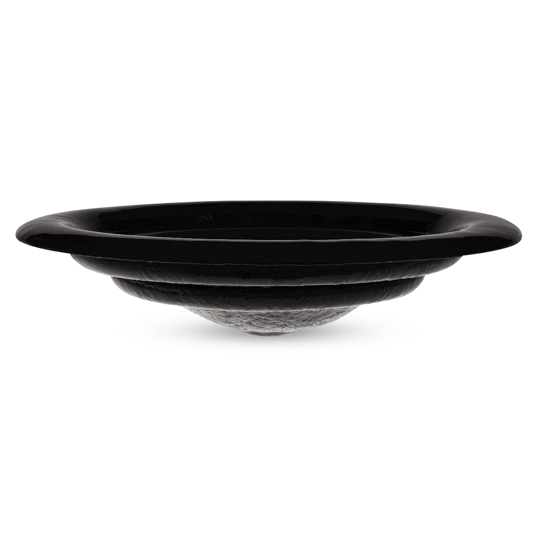 LAS053 Glass Semi-recessed Round Vessel Sink Bathroom