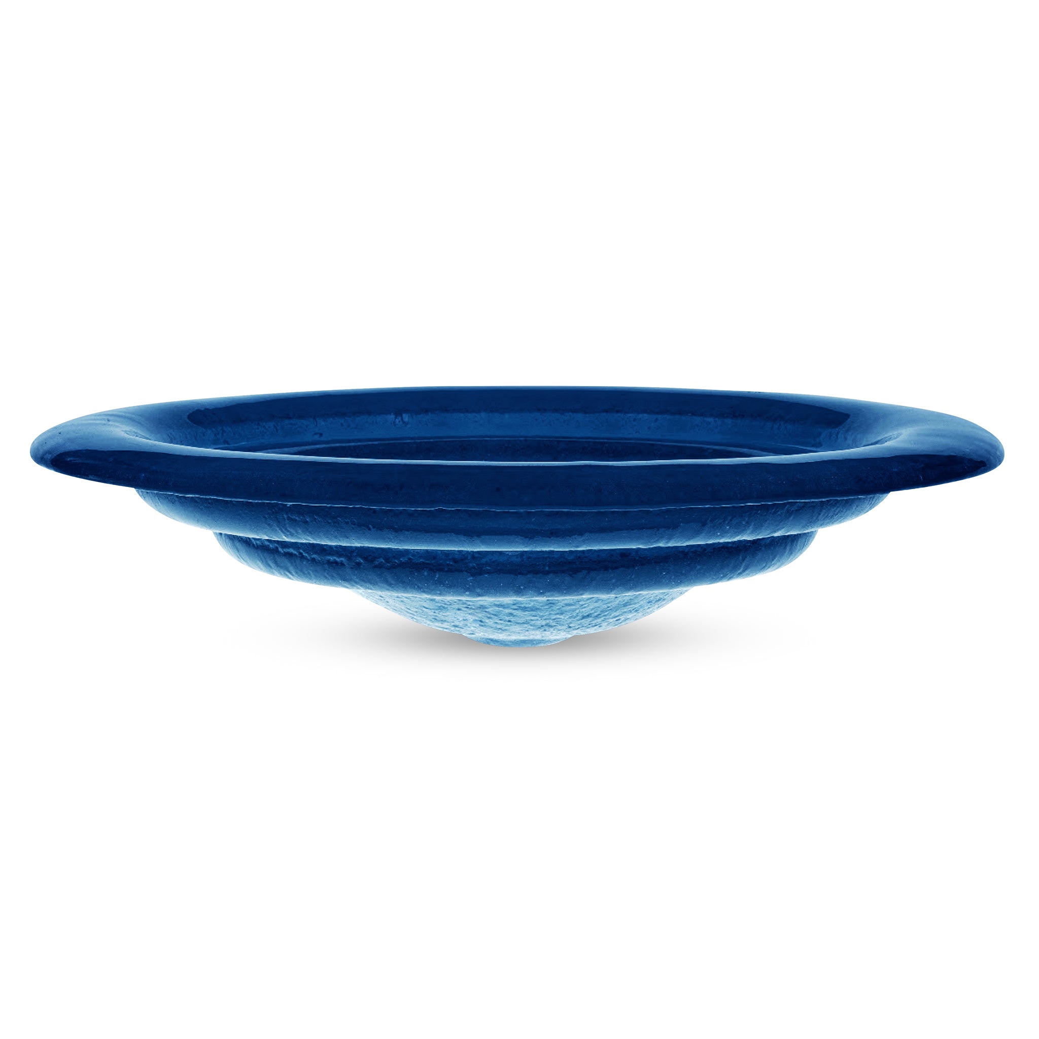 LAS053 Glass Semi-recessed Round Vessel Sink Bathroom