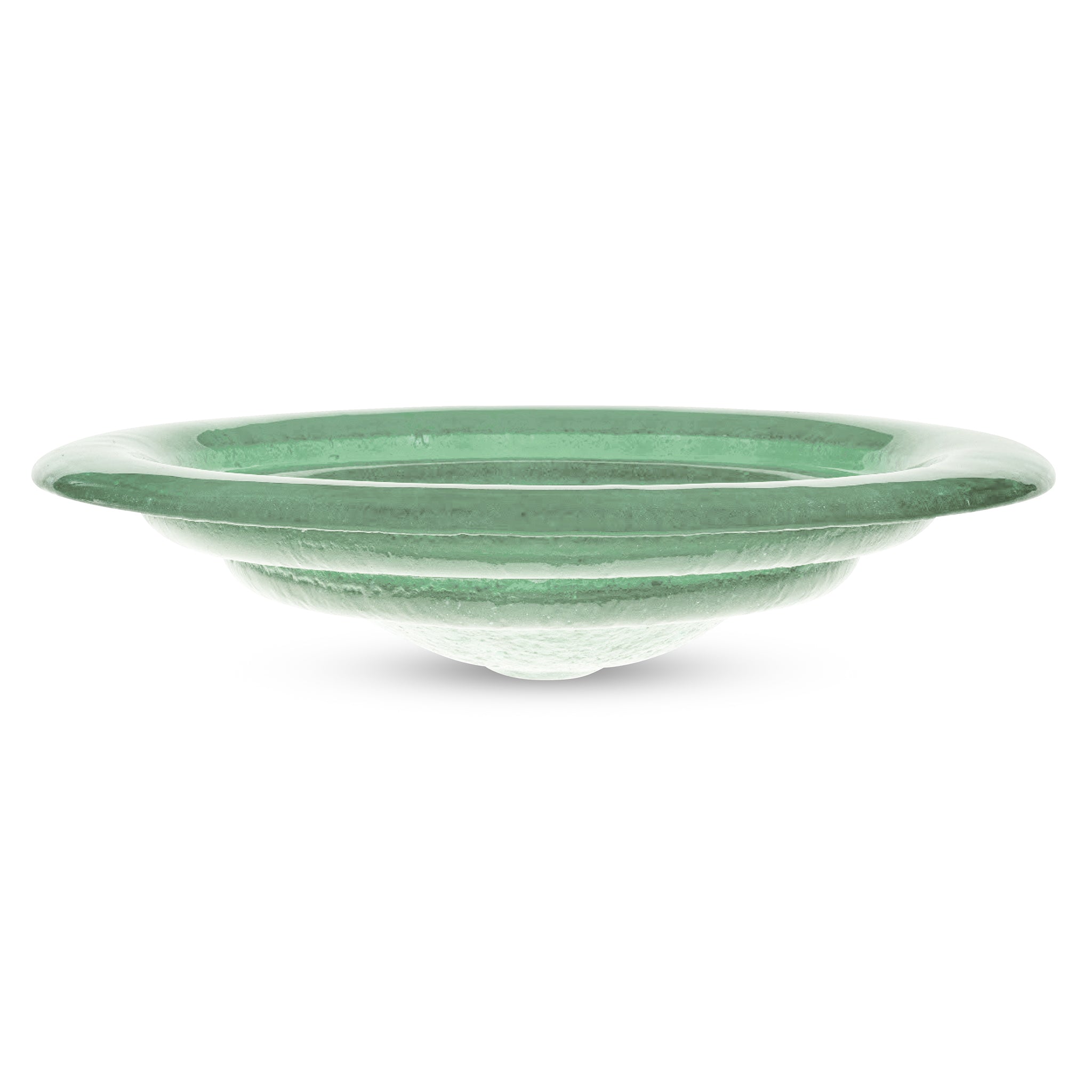 LAS053 Glass Semi-recessed Round Vessel Sink Bathroom
