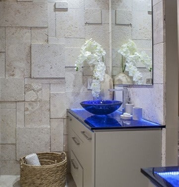 LAS02 Glass Round Vessel Sink Bathroom