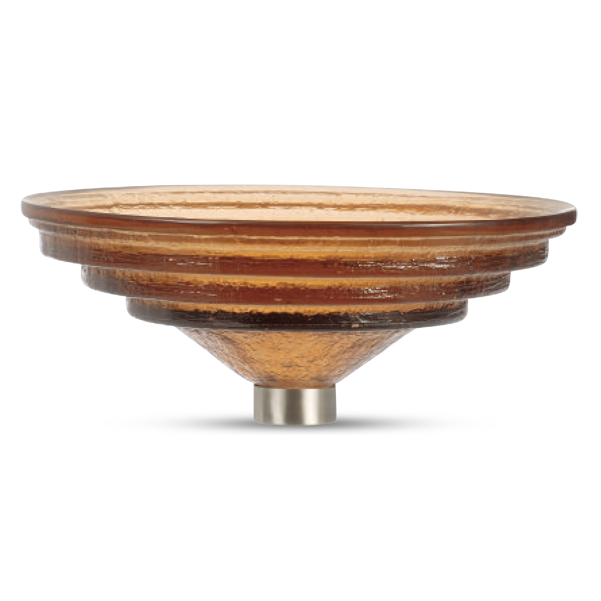 LAS05 Glass Semi-Recessed Round Vessel Sink Bathroom