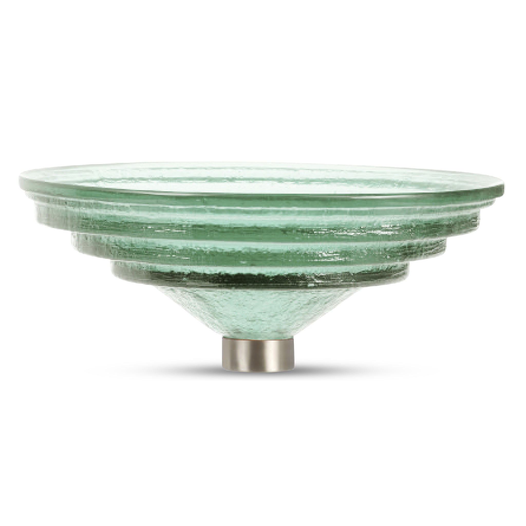 LAS05 Glass Semi-Recessed Round Vessel Sink Bathroom
