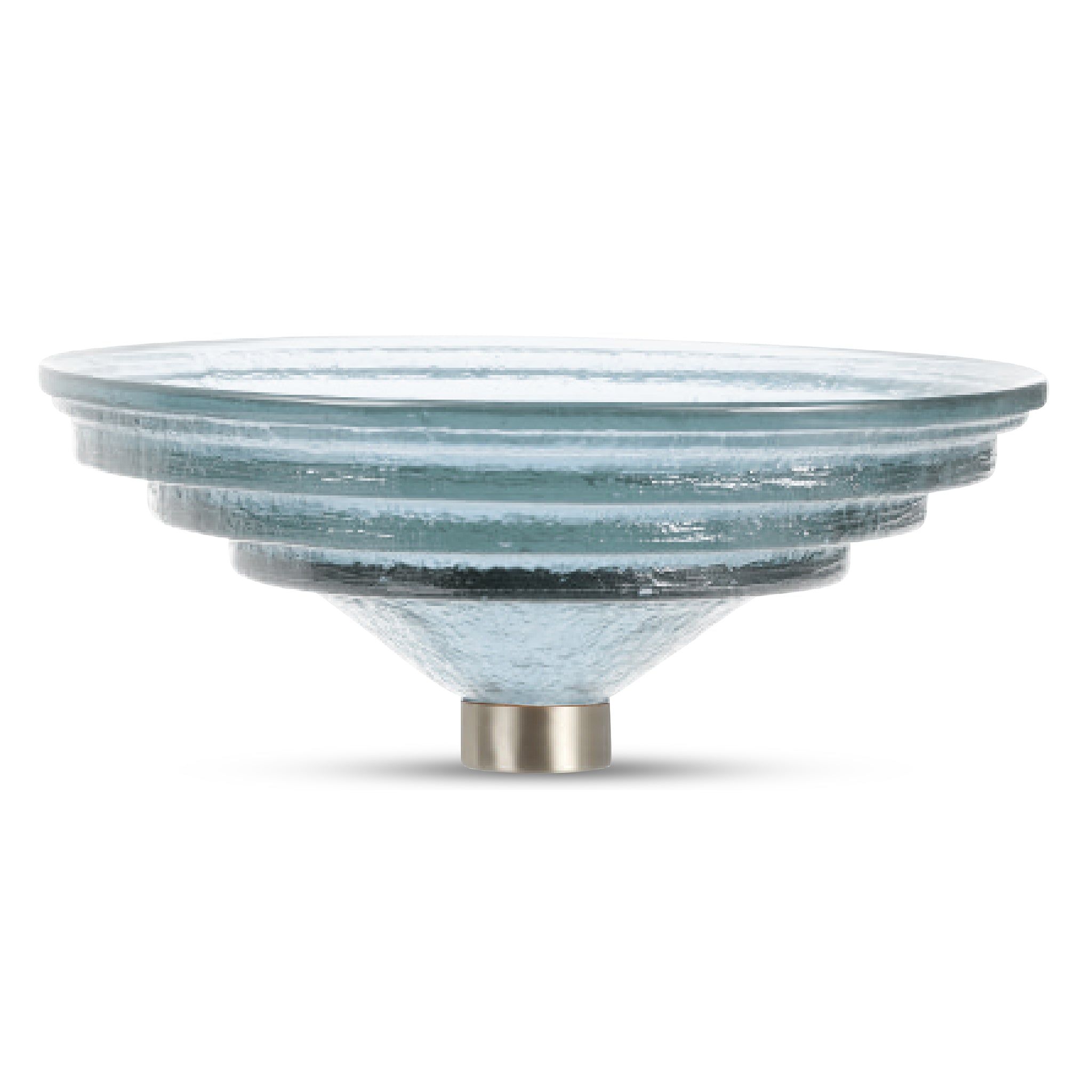 LAS05 Glass Semi-Recessed Round Vessel Sink Bathroom