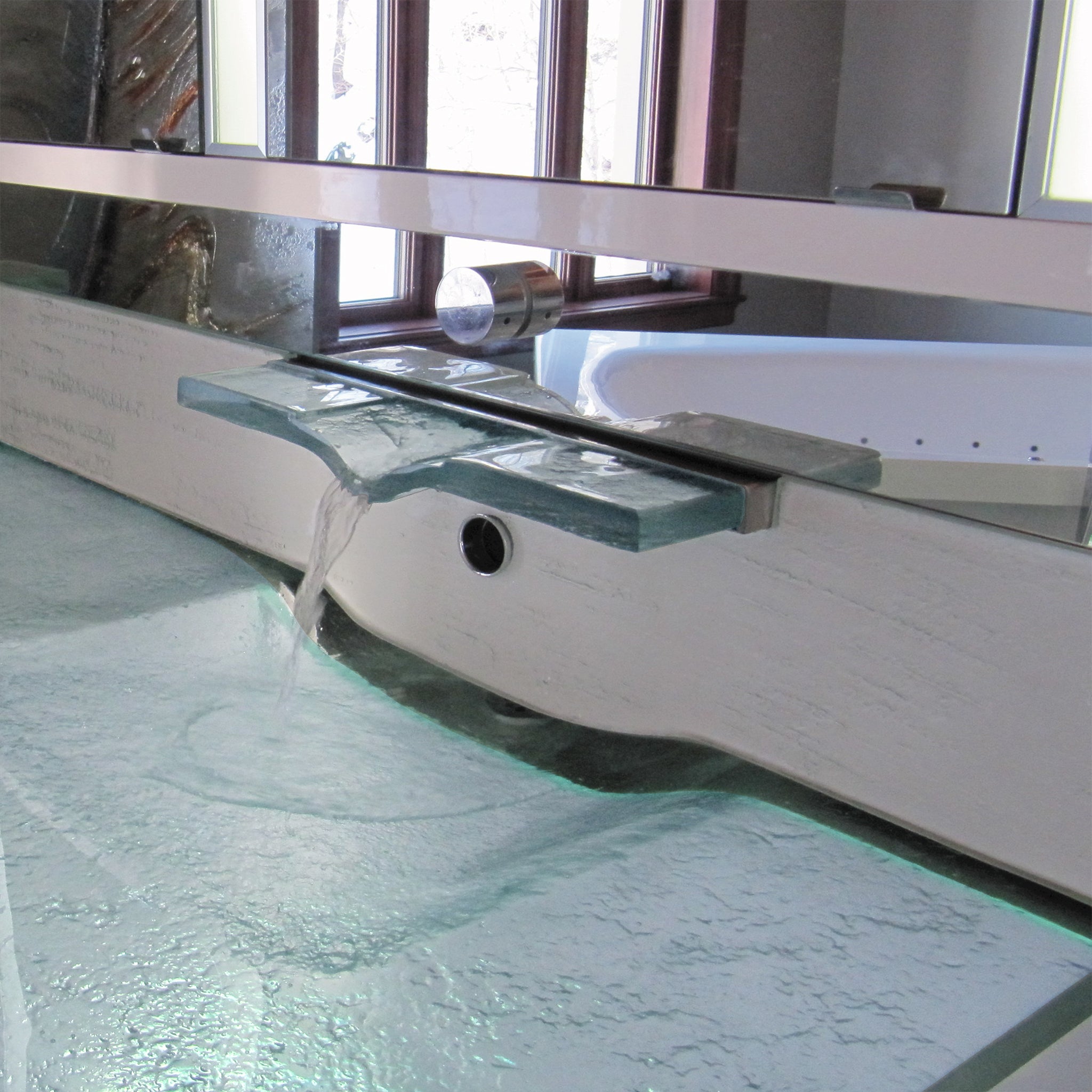 LAS074 "LA Source" Sleek Rectangular Wash Basin - Bespoke Custom Collection VERRE GALLERY by Renaissance Glassworks Inc