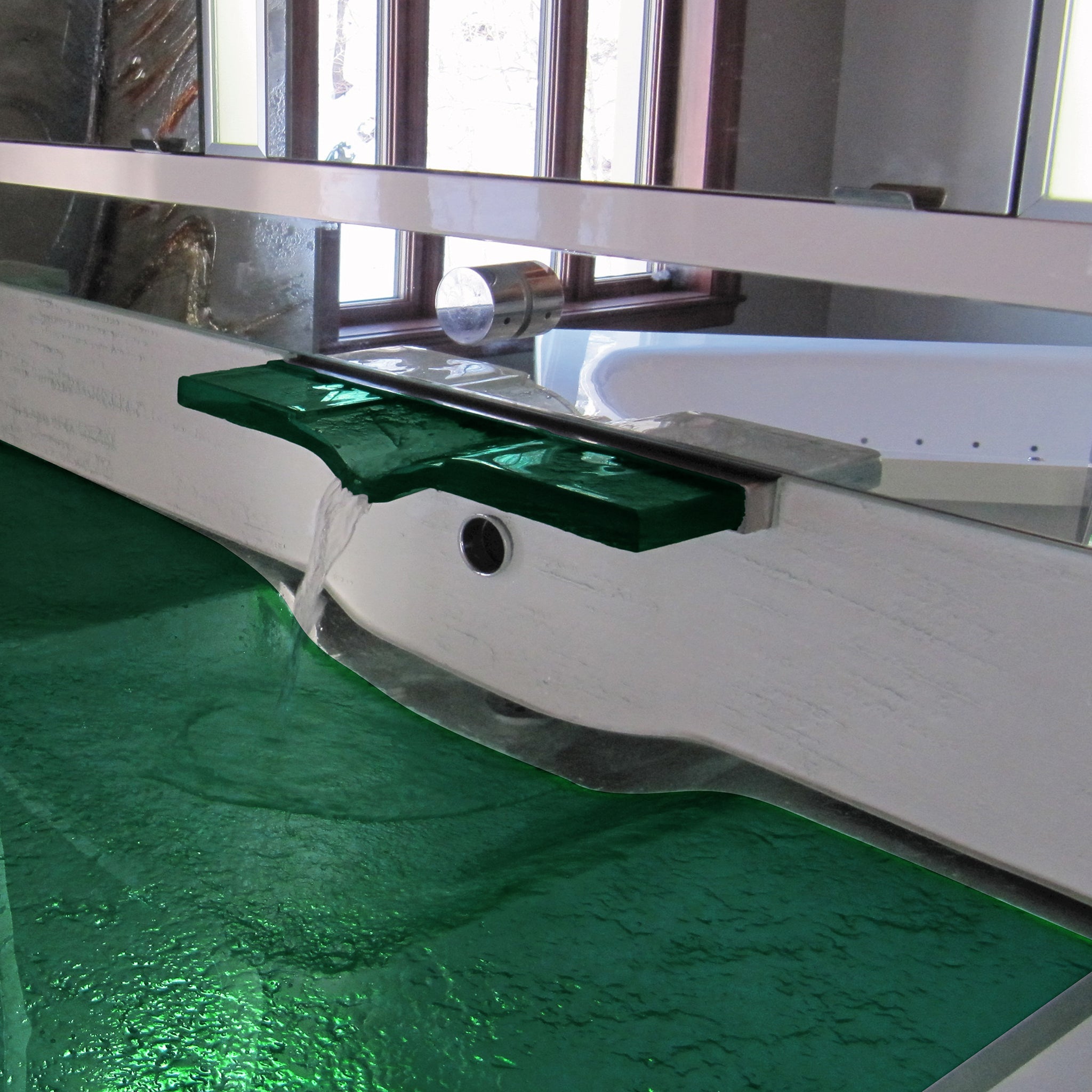 LAS074 "LA Source" Sleek Rectangular Wash Basin - Bespoke Custom Collection VERRE GALLERY by Renaissance Glassworks Inc