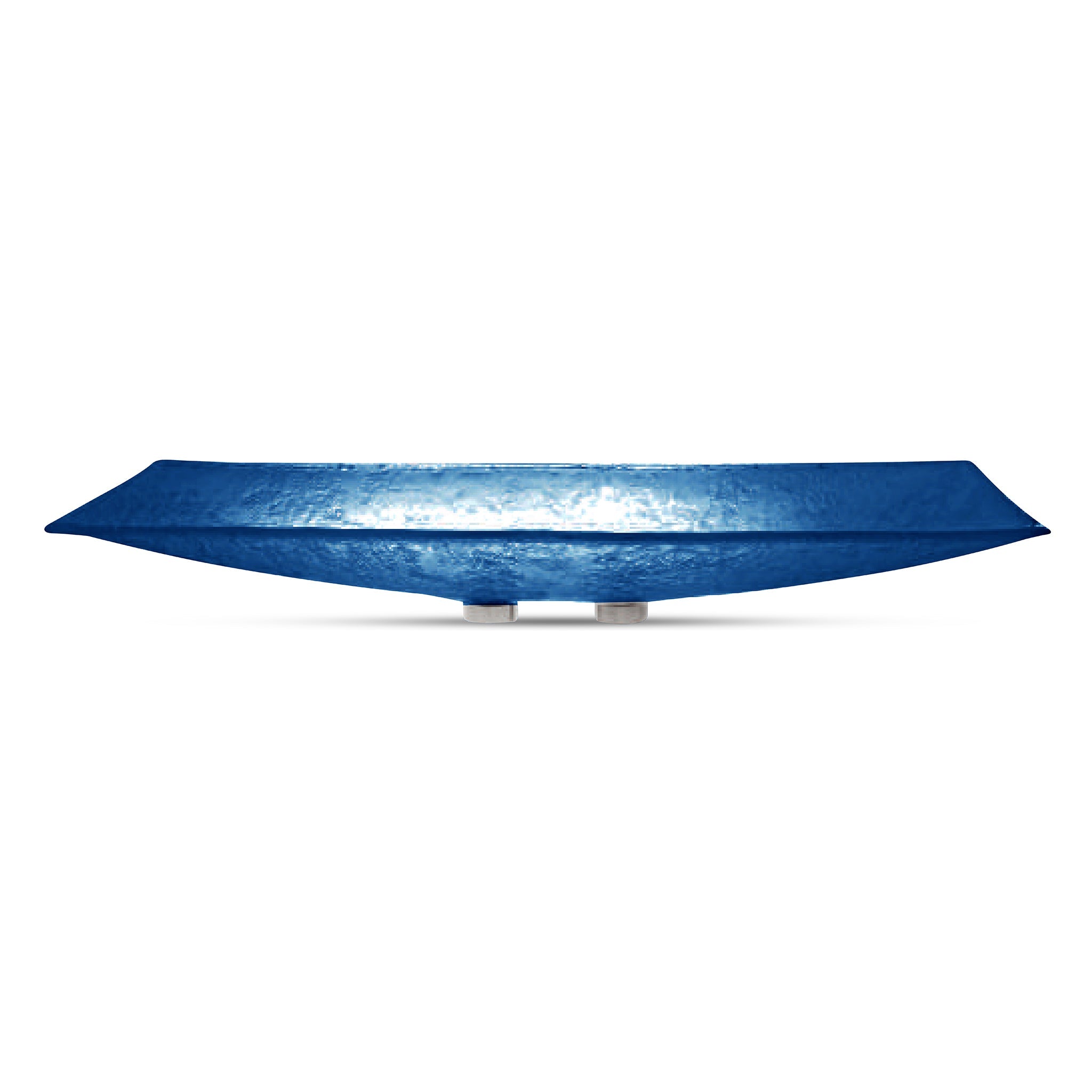 LAS075 Elongated Duo Rectangular Vessel Sink - Premium Twin Basin VERRE GALLERY by Renaissance Glassworks Inc