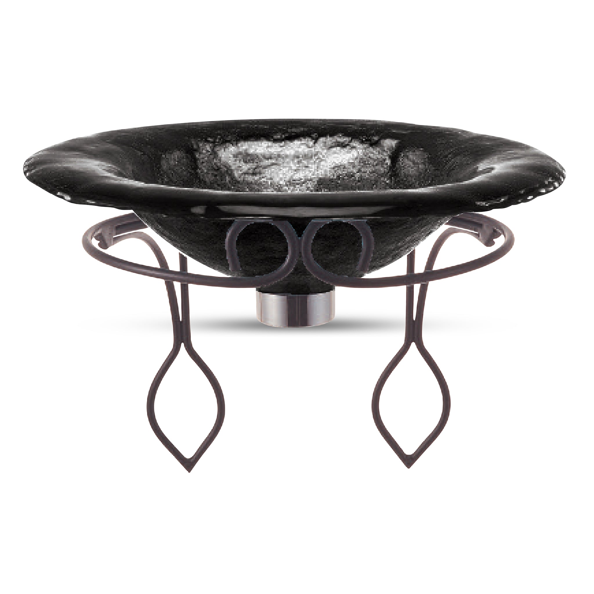 LAS100 Glass Vessel Sink with Wrought Iron Wall Mount - Premium Basin VERRE GALLERY by Renaissance Glassworks Inc