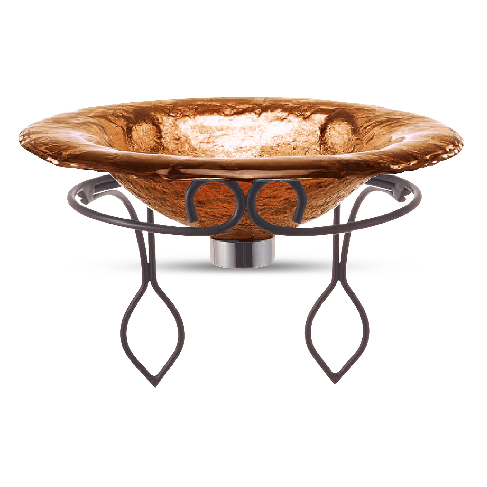 LAS100 Glass Vessel Sink Bathroom Basin With Wrought Iron Wall Mount Support