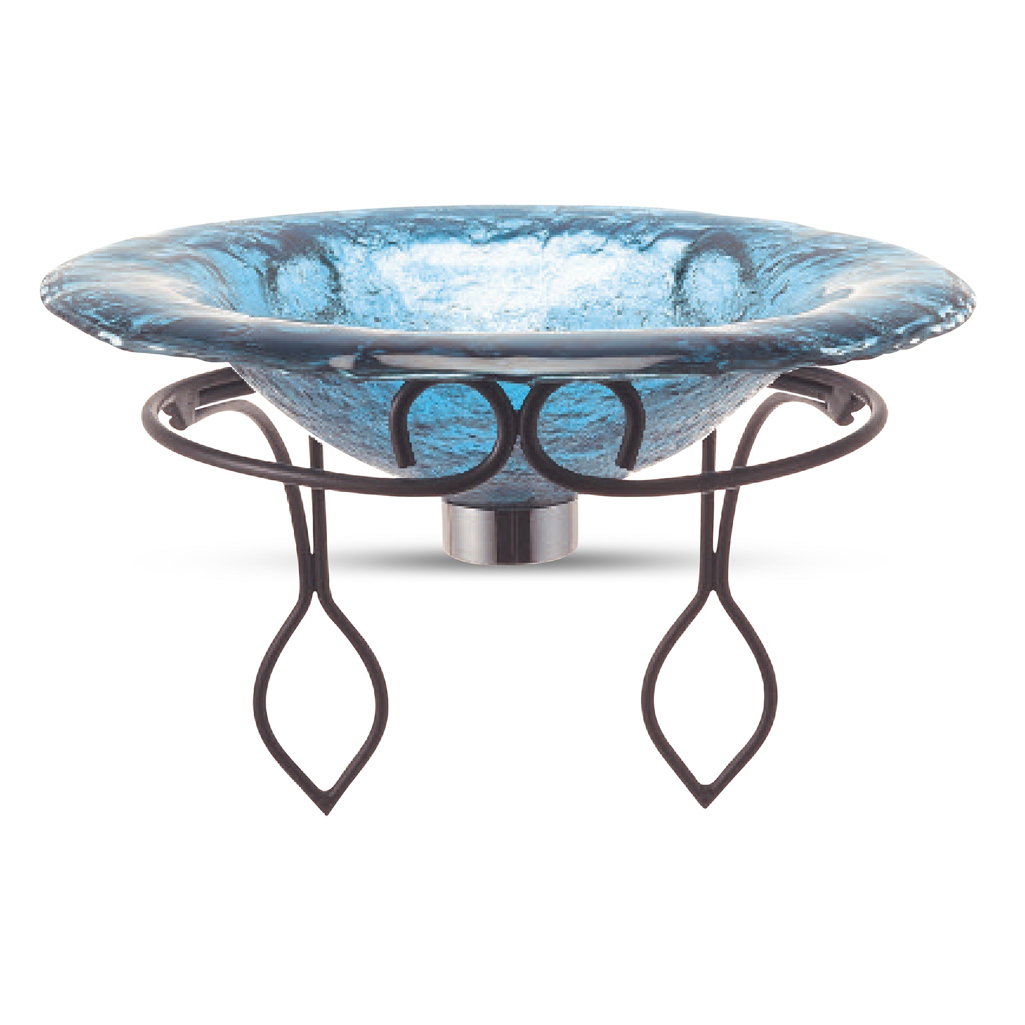 LAS100 Glass Vessel Sink Bathroom Basin With Wrought Iron Wall Mount Support