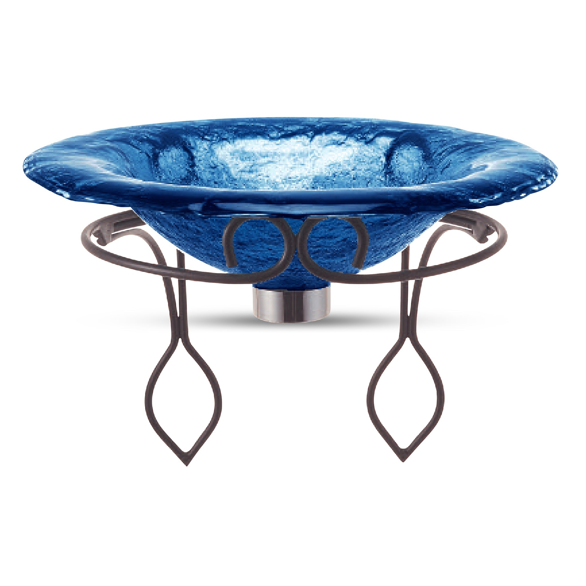 LAS100 Glass Vessel Sink with Wrought Iron Wall Mount - Premium Basin VERRE GALLERY by Renaissance Glassworks Inc