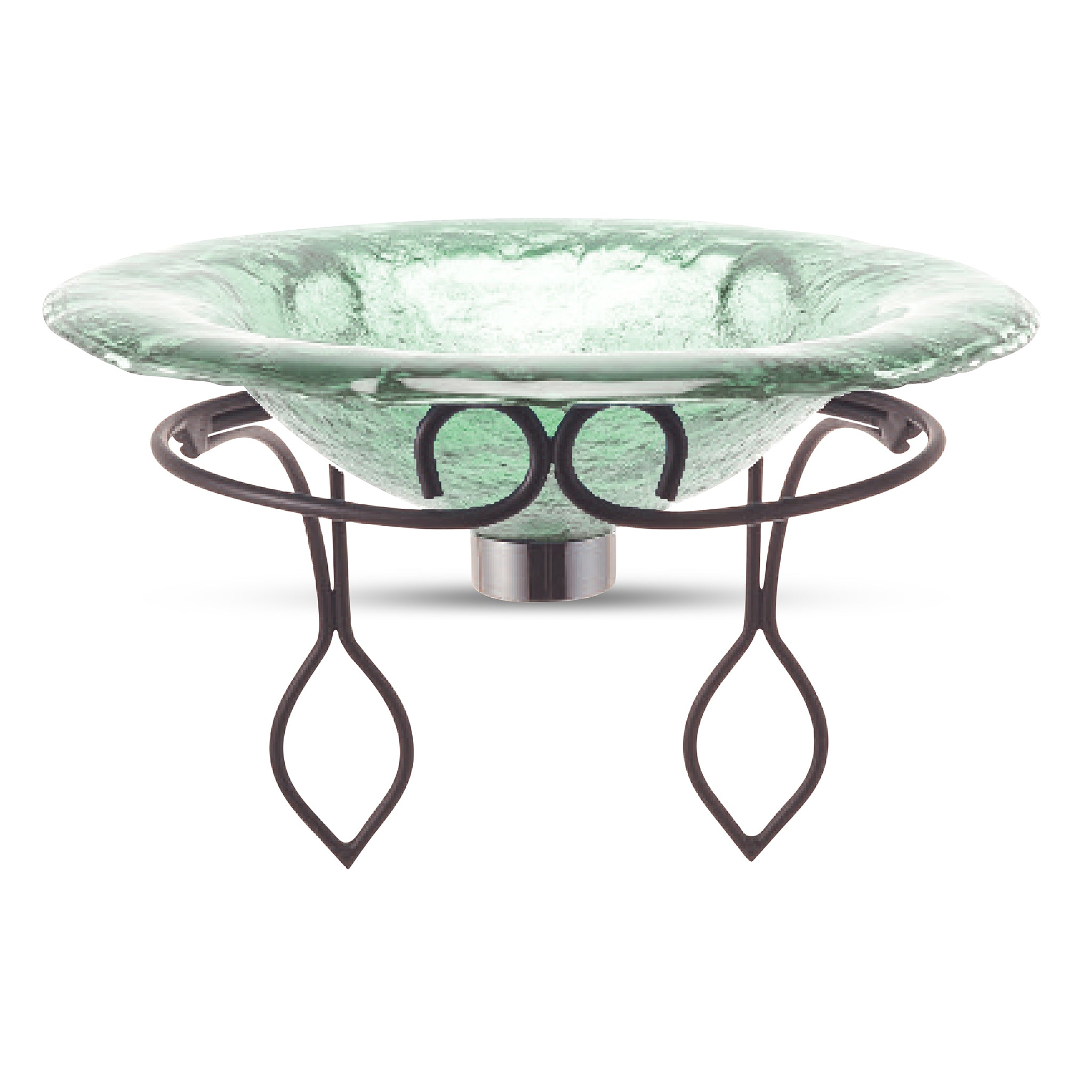 LAS100 Glass Vessel Sink Bathroom Basin With Wrought Iron Wall Mount Support