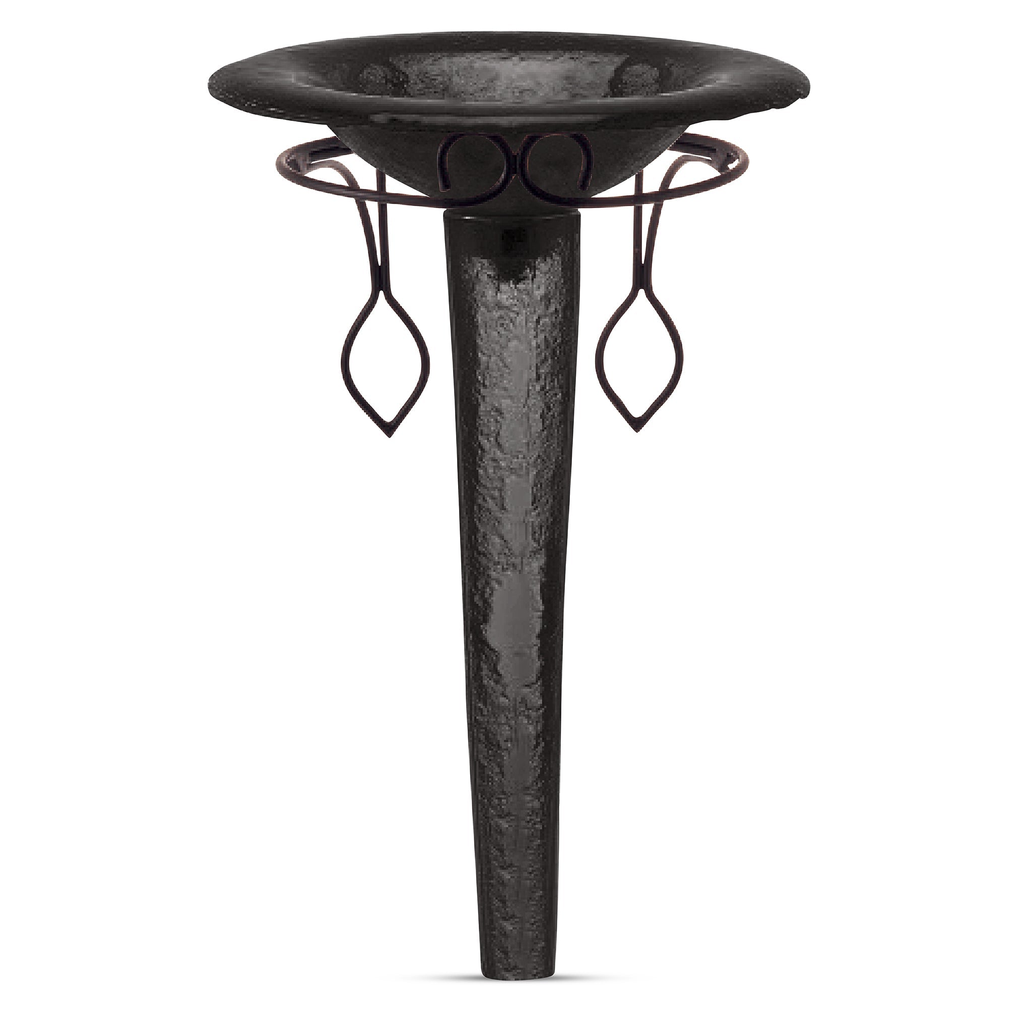 LAS101 Round Basin on Pedestal with Wrought Iron Support - Premium Set VERRE GALLERY by Renaissance Glassworks Inc