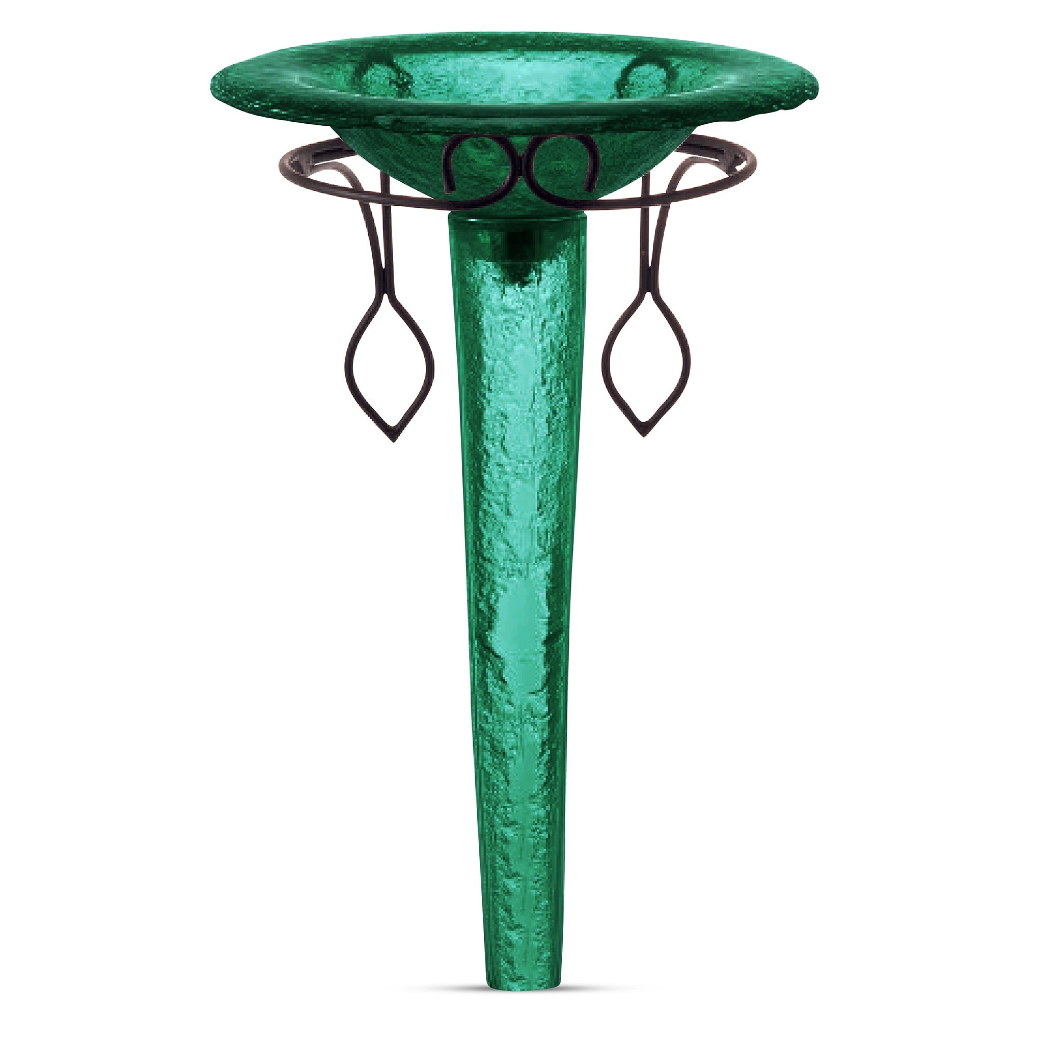 LAS101 Round Basin on Pedestal with Wrought Iron Support - Premium Set VERRE GALLERY by Renaissance Glassworks Inc