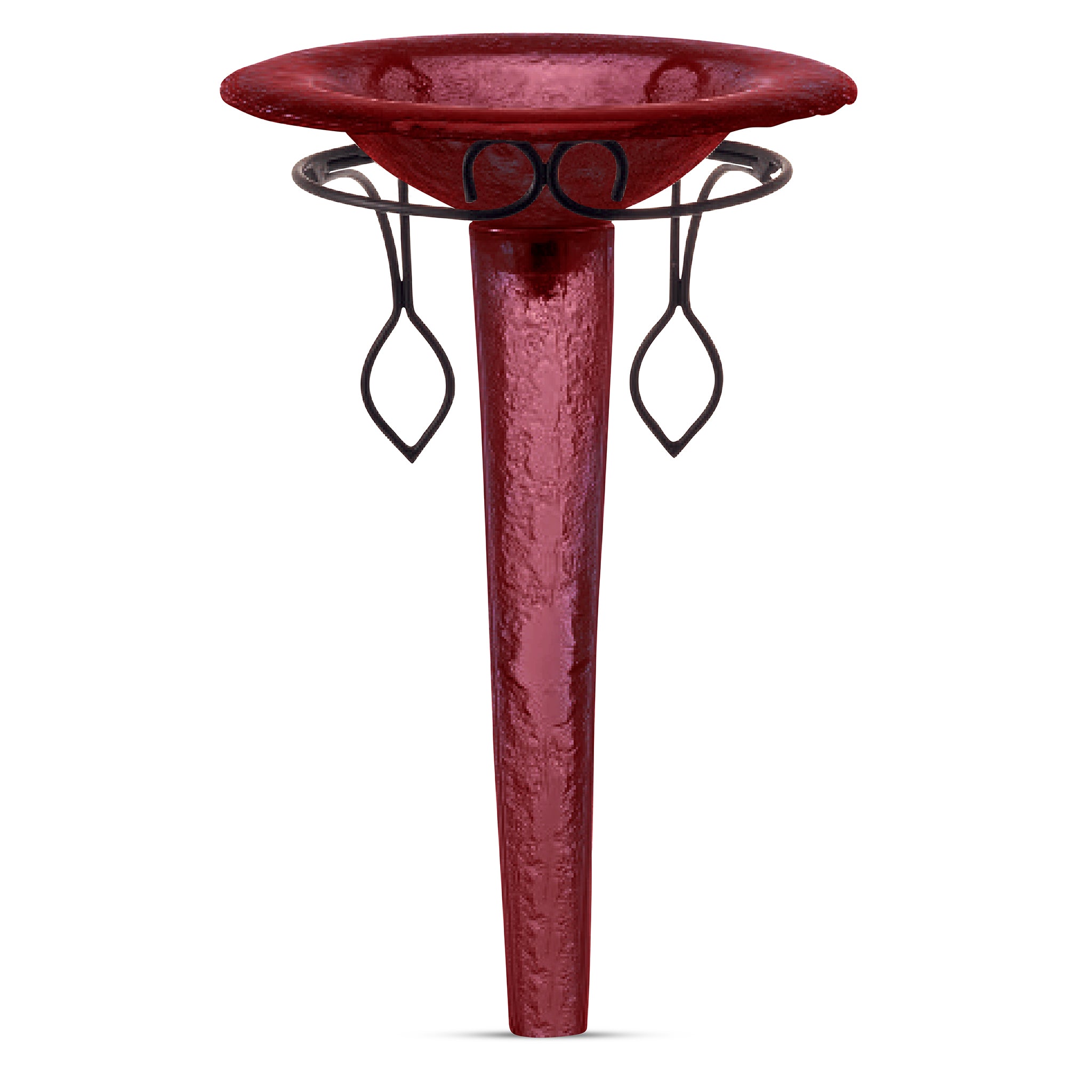 LAS101 Round Basin on Pedestal with Wrought Iron Support - Premium Set VERRE GALLERY by Renaissance Glassworks Inc