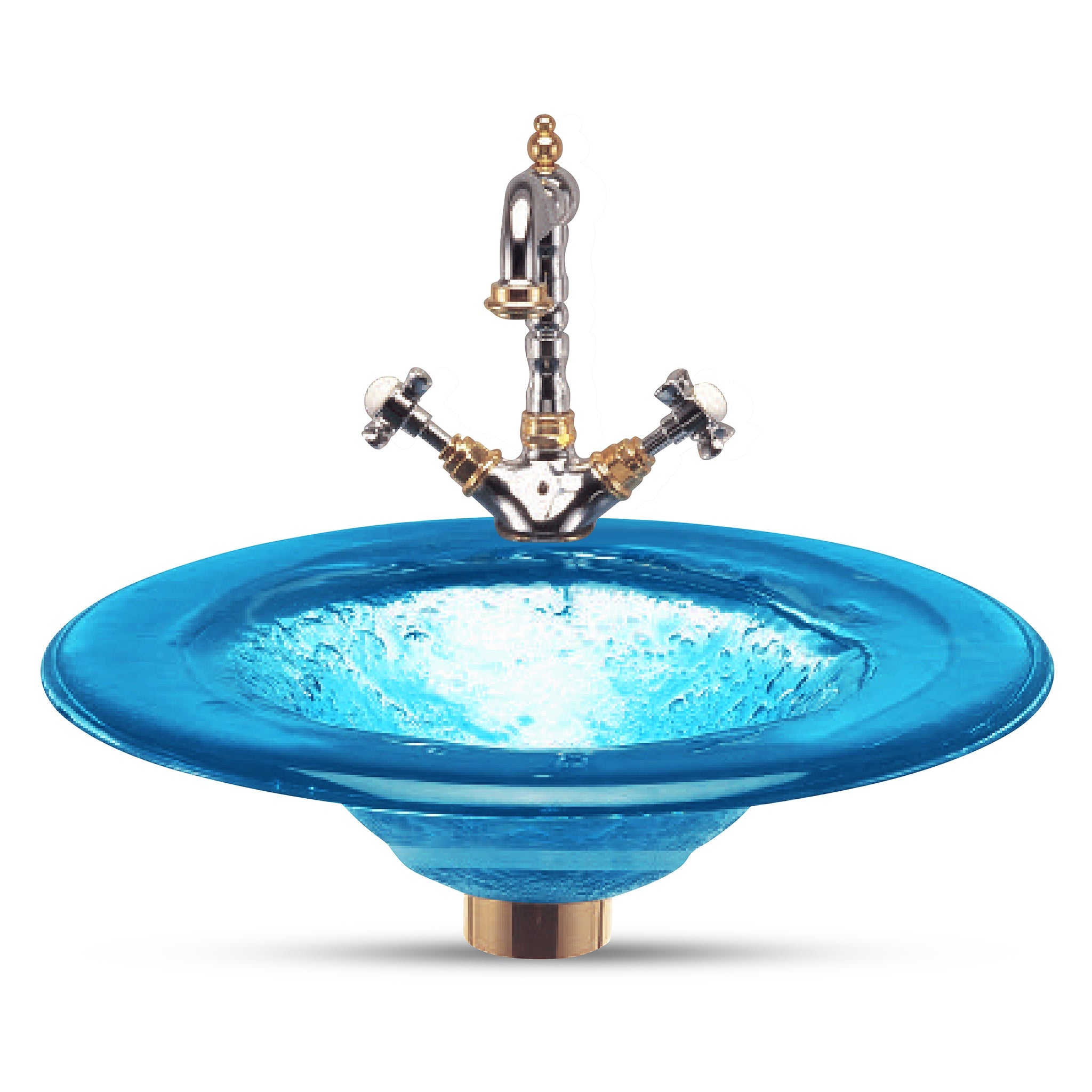 LAS110 Round Drop-In Basin with Round Sink - Premium Handcrafted VERRE GALLERY by Renaissance Glassworks Inc