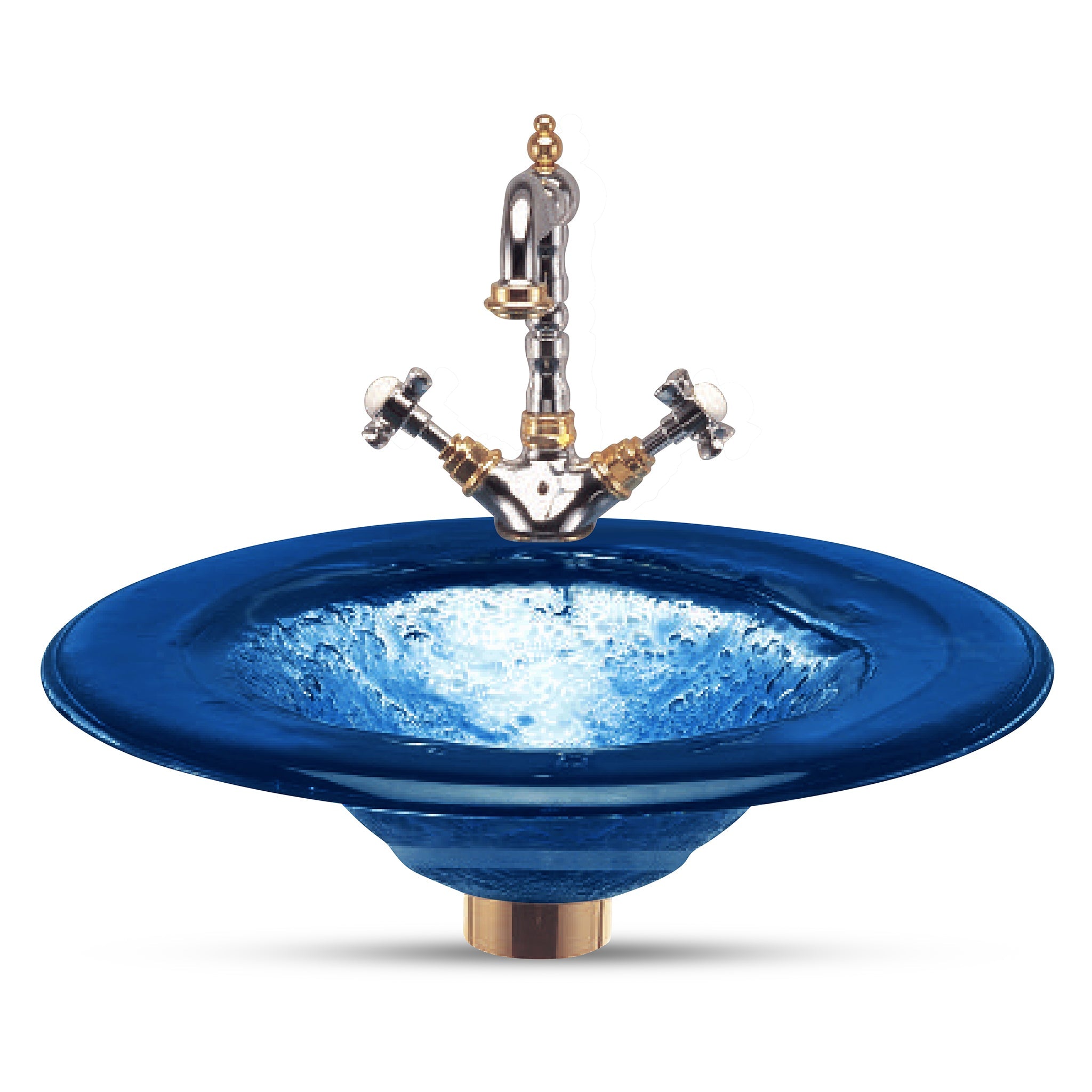 LAS110 Round Drop-In Basin with Round Sink - Premium Handcrafted VERRE GALLERY by Renaissance Glassworks Inc