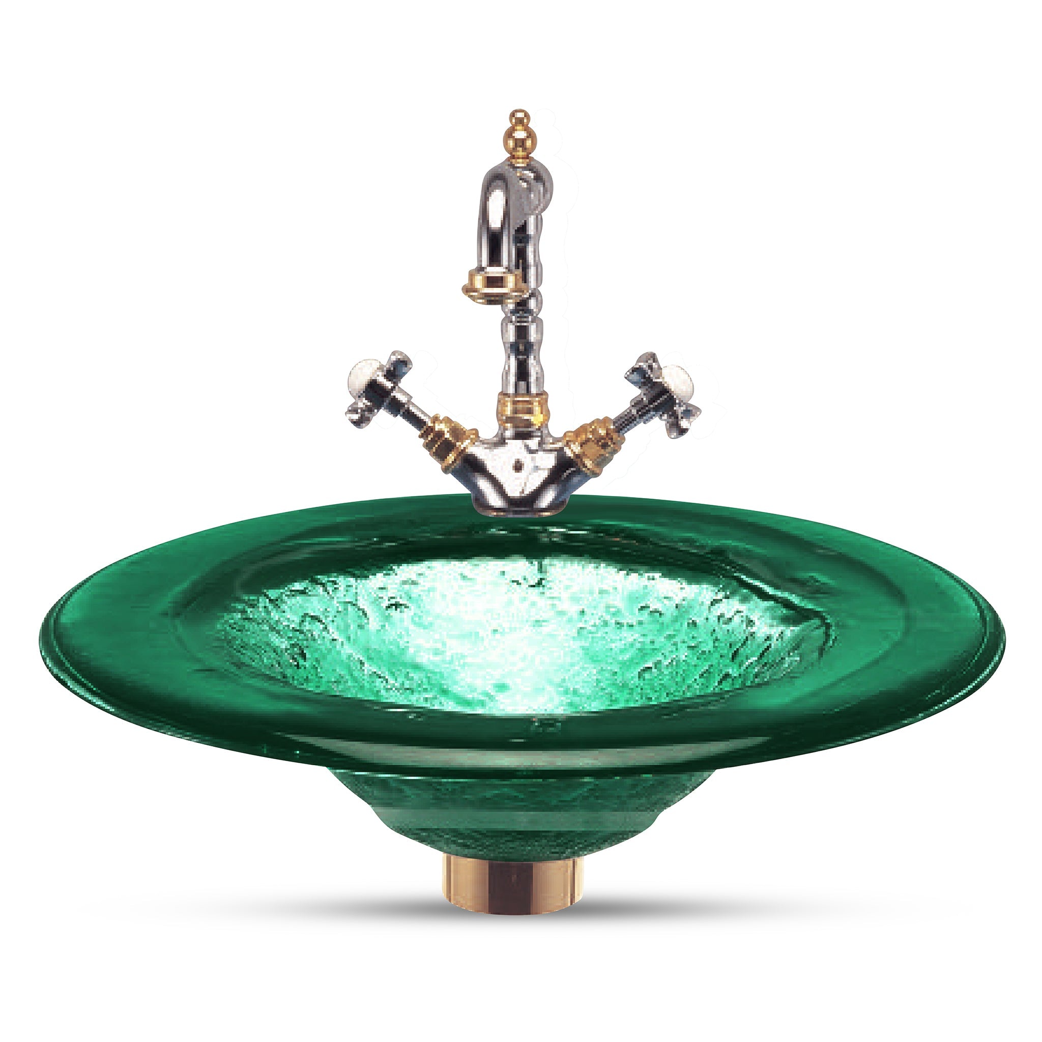 LAS110 Round Drop-In Basin with Round Sink - Premium Handcrafted VERRE GALLERY by Renaissance Glassworks Inc