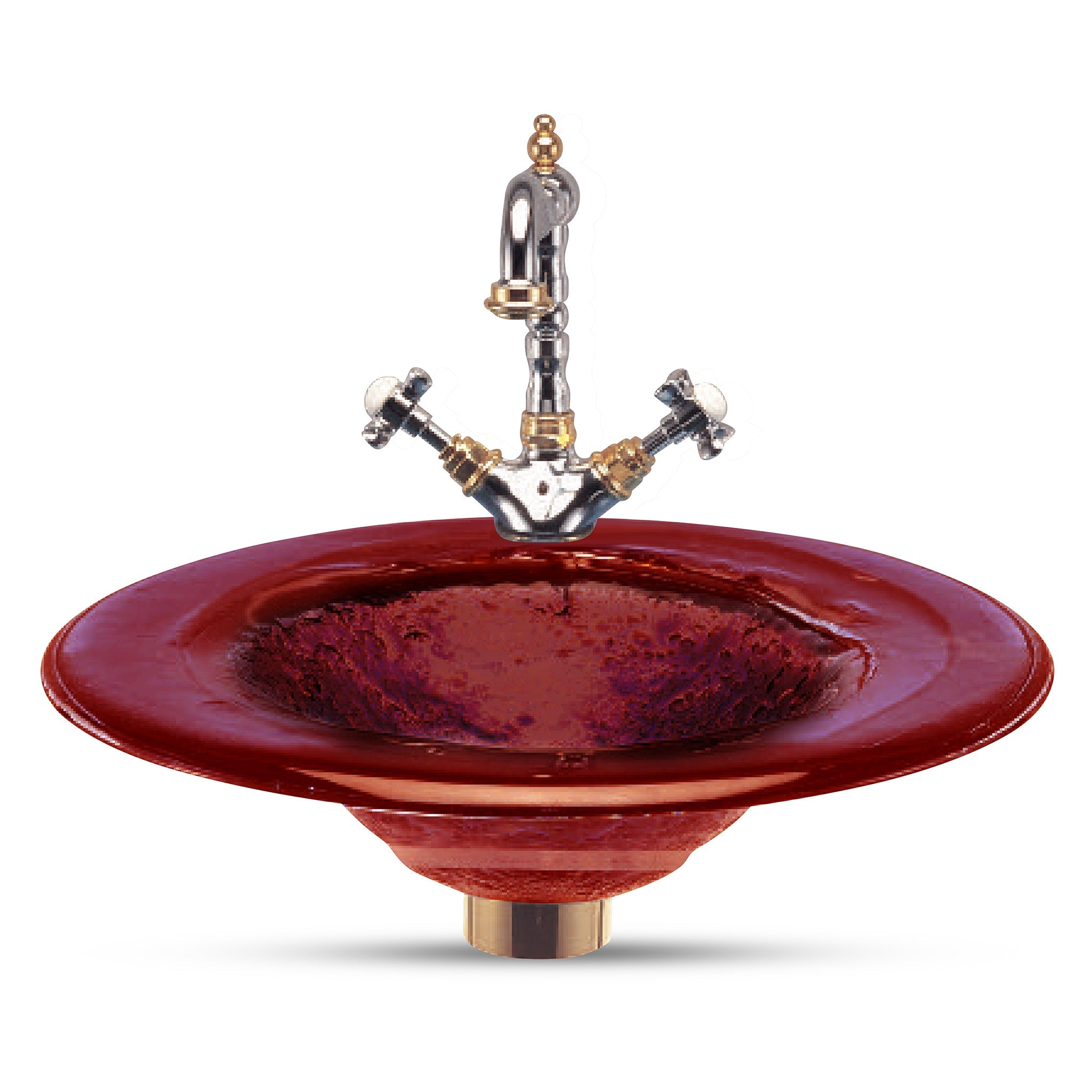 LAS110 Round Drop-In Basin with Round Sink - Premium Handcrafted VERRE GALLERY by Renaissance Glassworks Inc