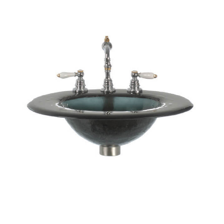 LAS113 Oval Drop-In Basin with Oval Sink - Premium Handcrafted VERRE GALLERY by Renaissance Glassworks Inc