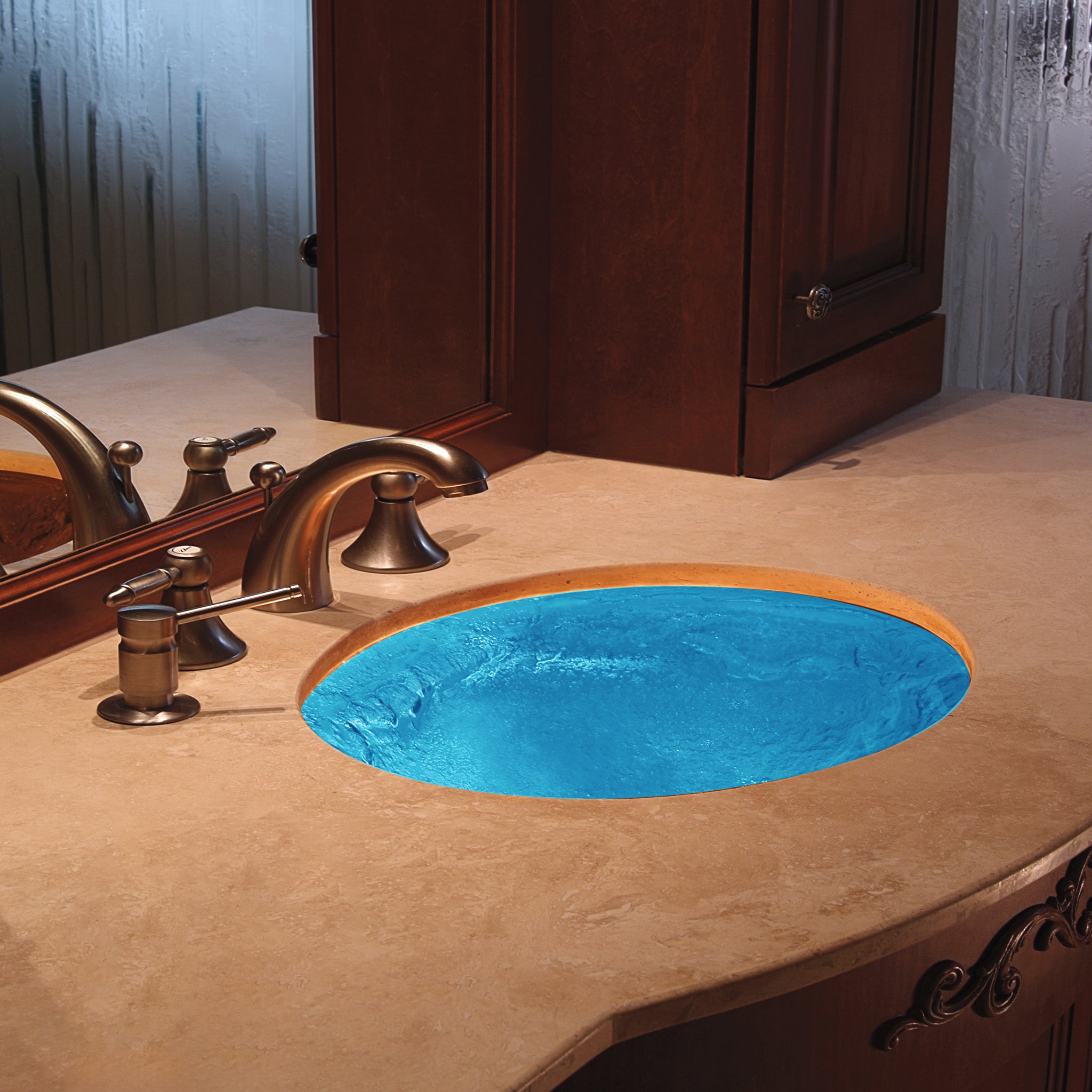 LAS114 Undermount Oval Basin - Premium Handcrafted VERRE GALLERY by Renaissance Glassworks Inc