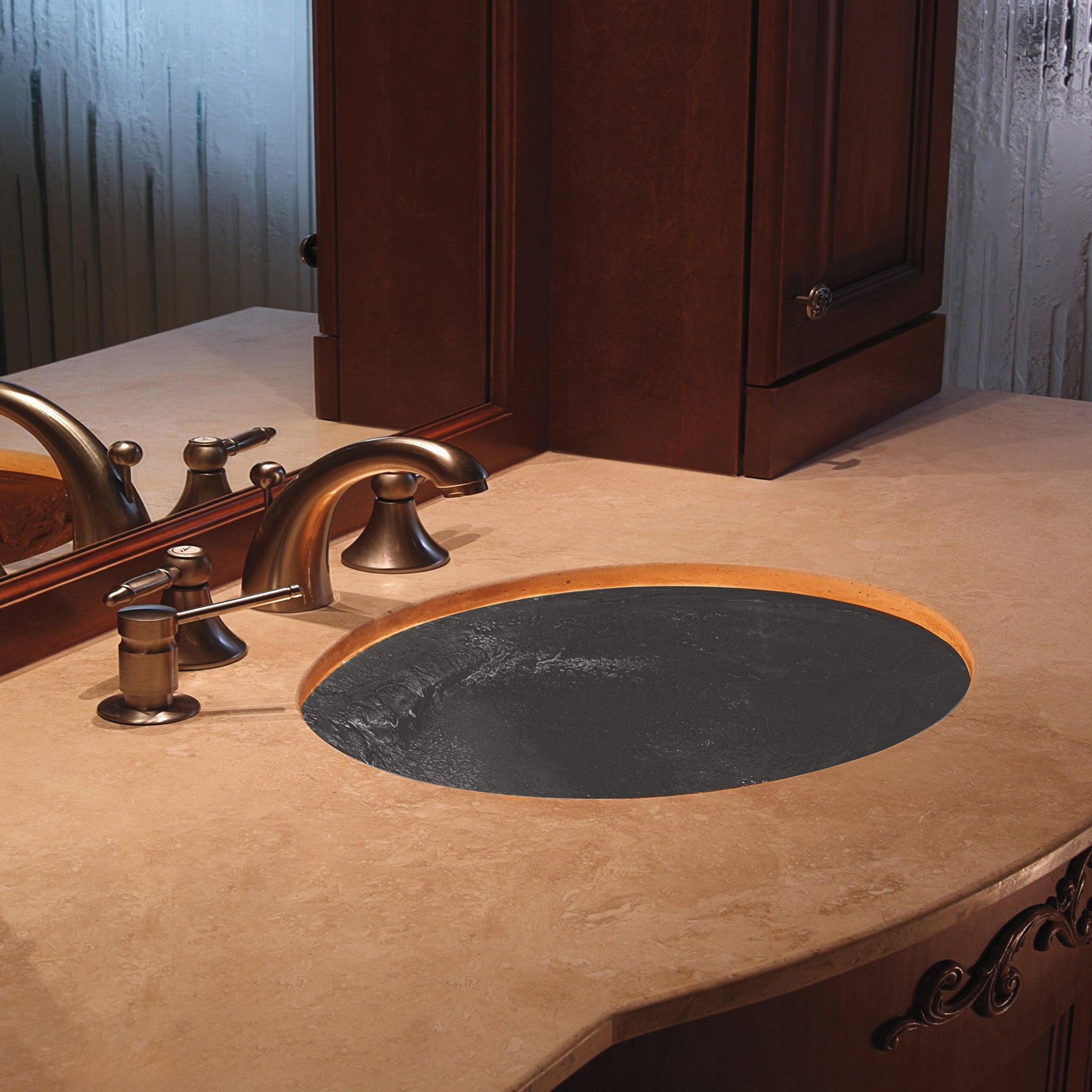 LAS114 Undermount Oval Basin - Premium Handcrafted VERRE GALLERY by Renaissance Glassworks Inc