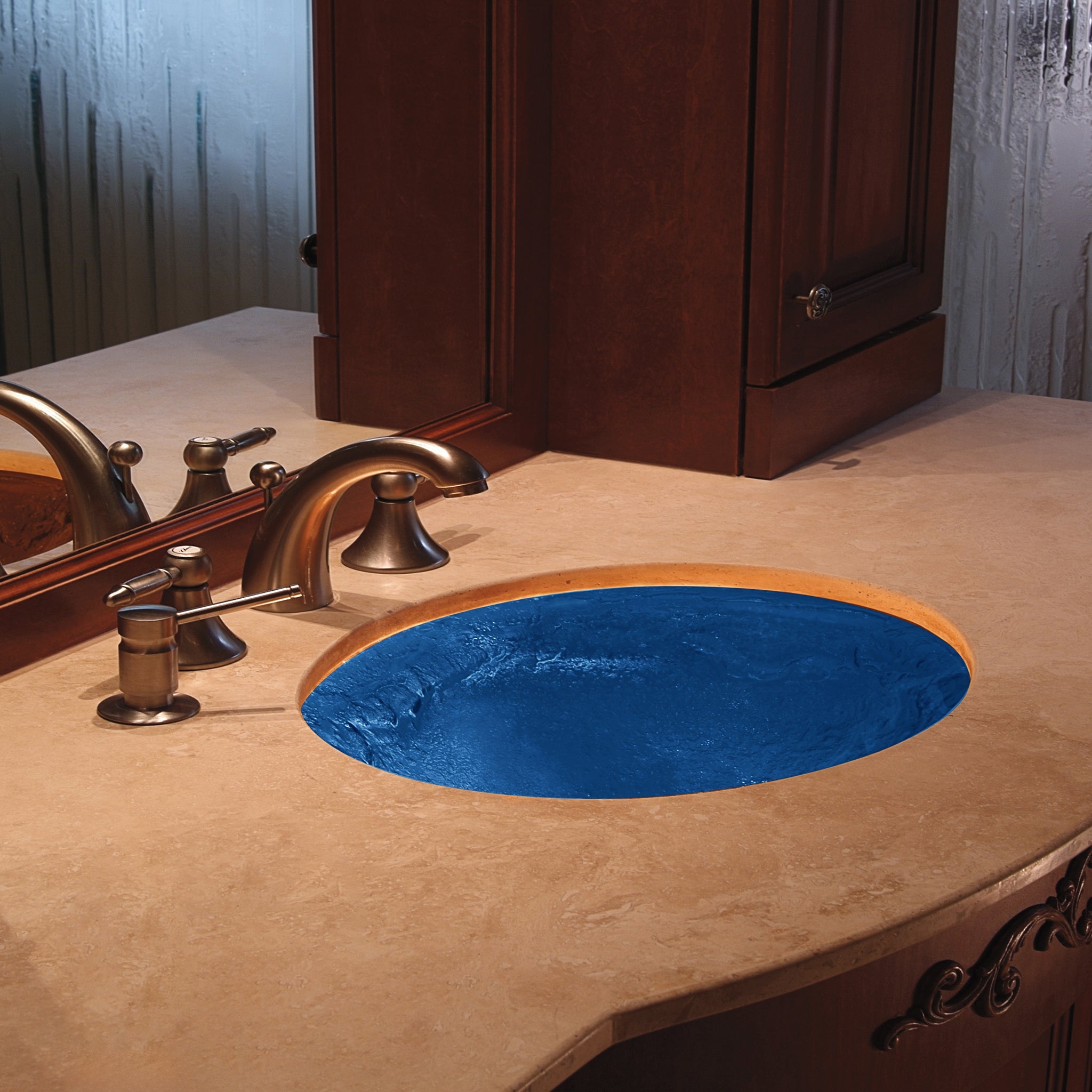 LAS114 Undermount Oval Basin - Premium Handcrafted VERRE GALLERY by Renaissance Glassworks Inc