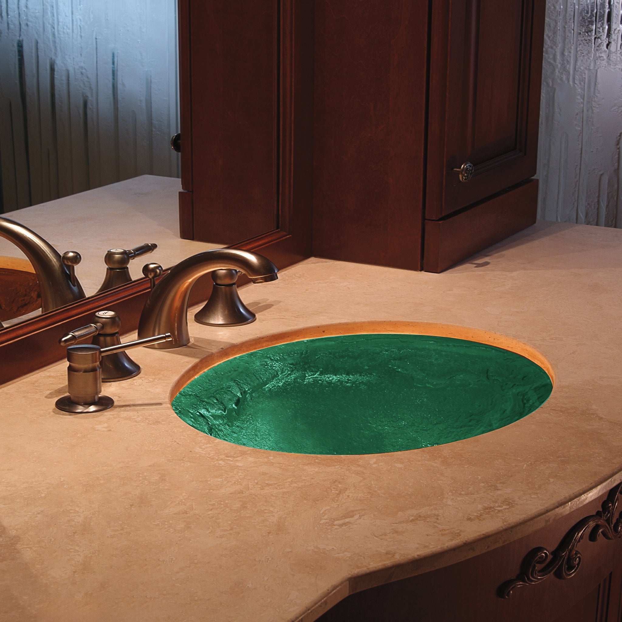 LAS114 Undermount Oval Basin - Premium Handcrafted VERRE GALLERY by Renaissance Glassworks Inc