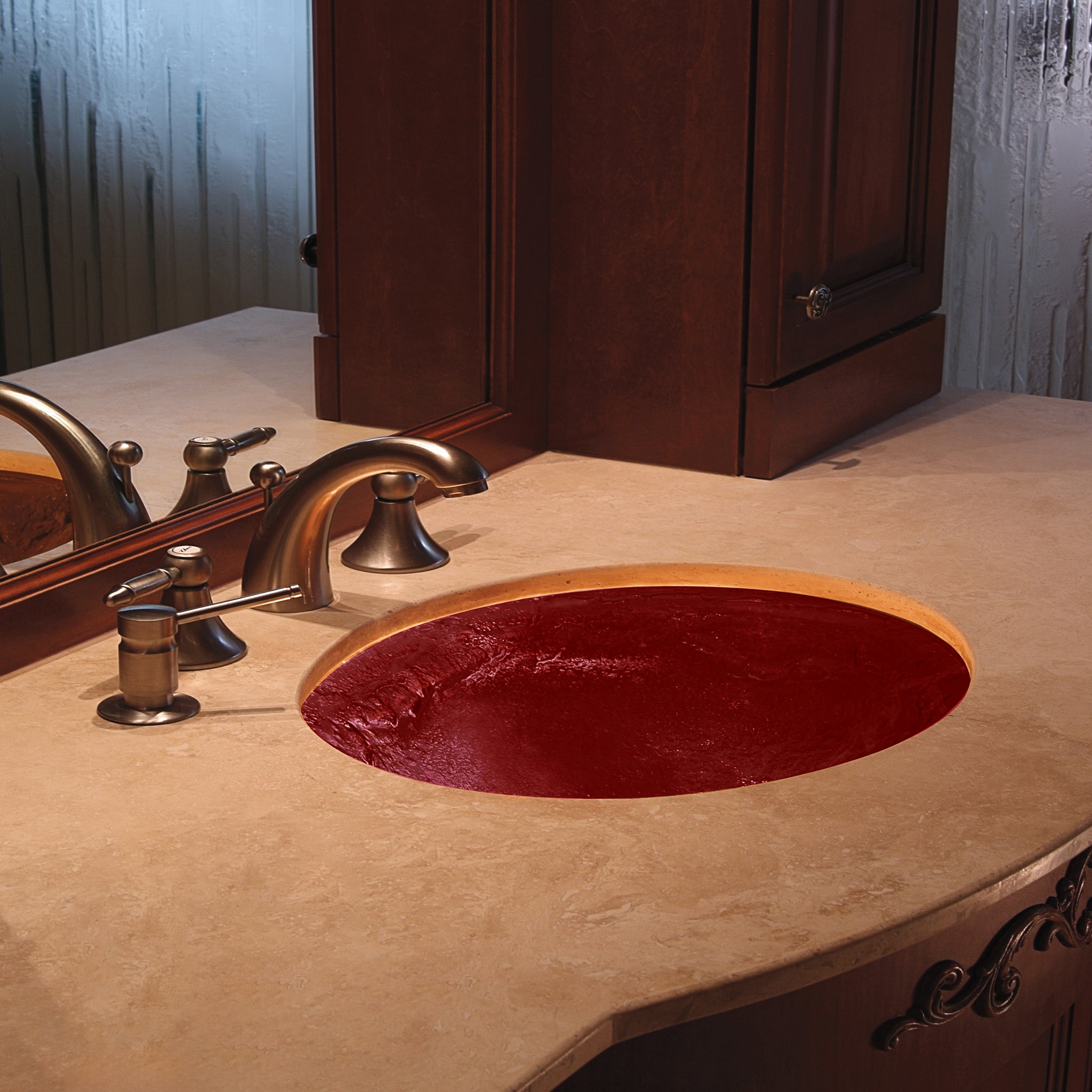 LAS114 Undermount Oval Basin - Premium Handcrafted VERRE GALLERY by Renaissance Glassworks Inc