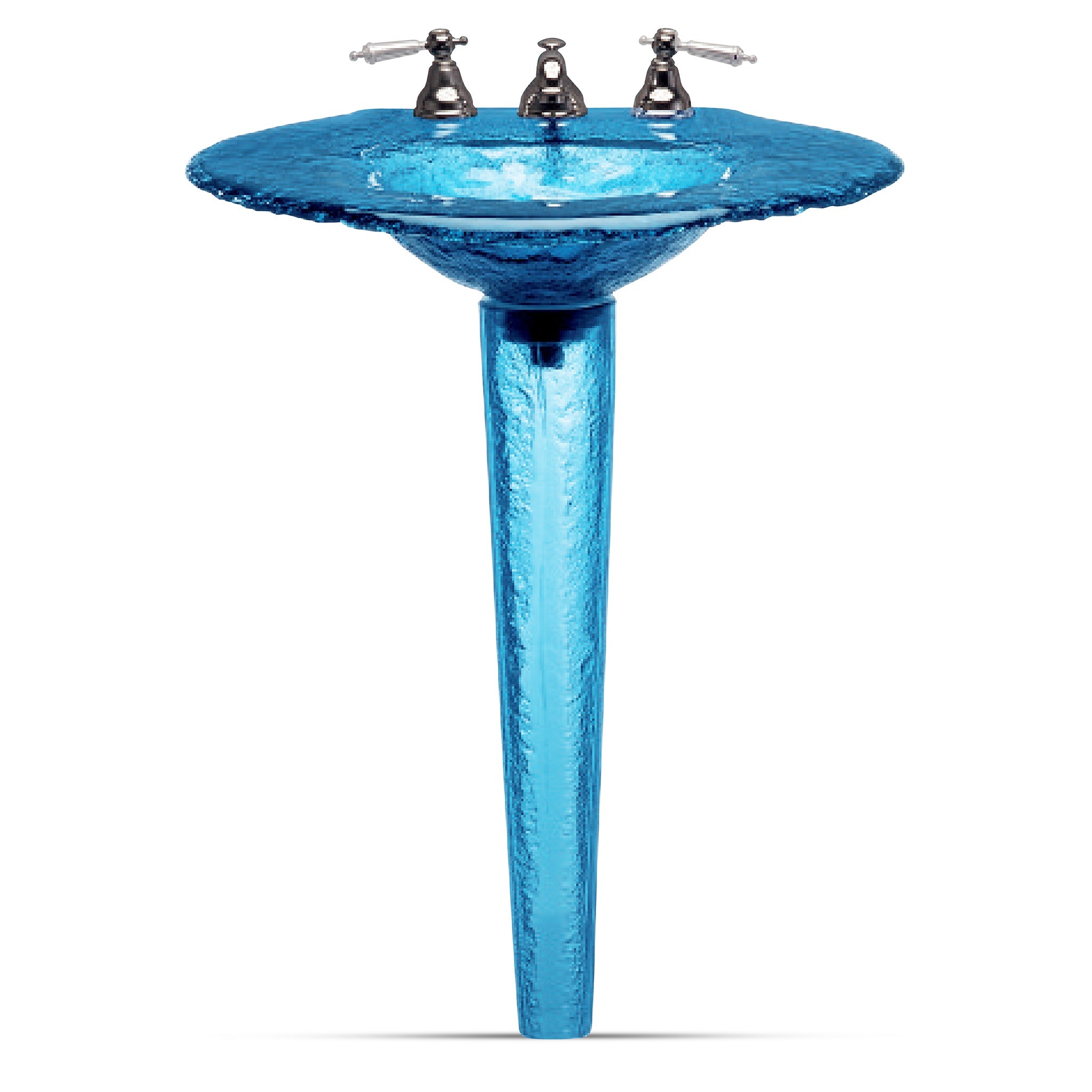 LAS120 Large Round Basin on Pedestal - Premium Statement Piece VERRE GALLERY by Renaissance Glassworks Inc