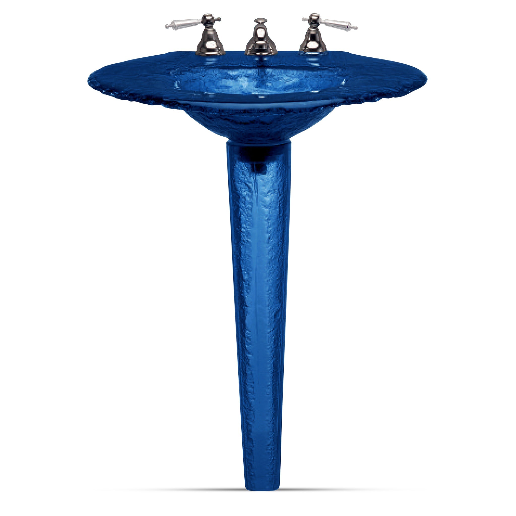 LAS120 Large Round Basin on Pedestal - Premium Statement Piece VERRE GALLERY by Renaissance Glassworks Inc
