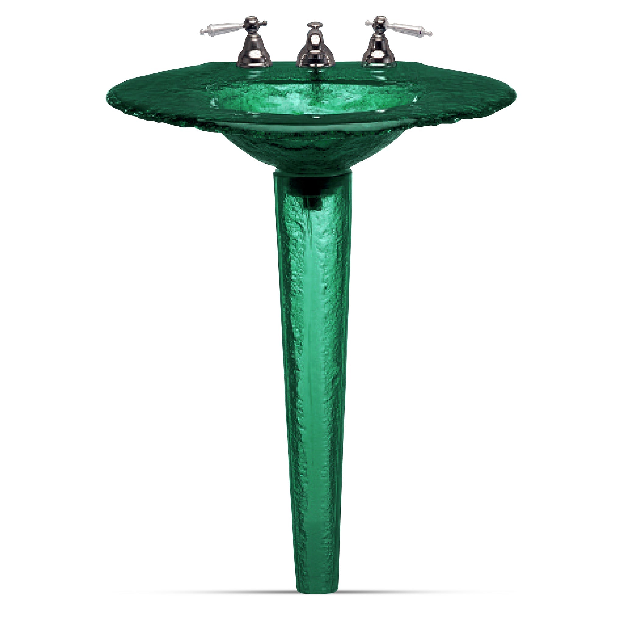 LAS120 Large Round Basin on Pedestal - Premium Statement Piece VERRE GALLERY by Renaissance Glassworks Inc