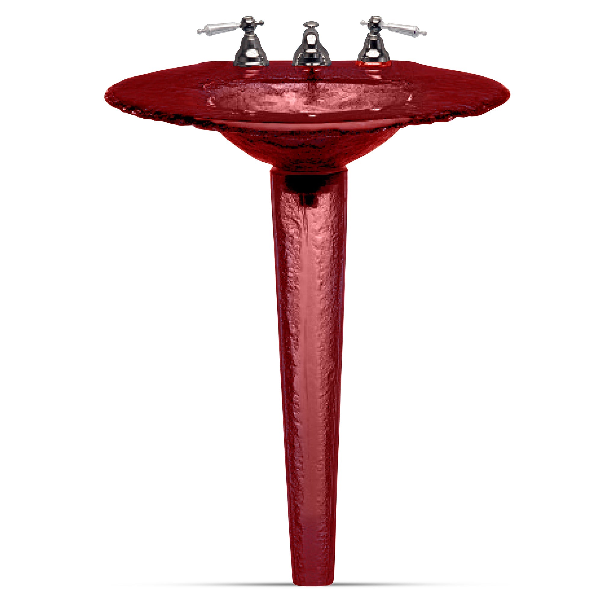LAS120 Large Round Basin on Pedestal - Premium Statement Piece VERRE GALLERY by Renaissance Glassworks Inc