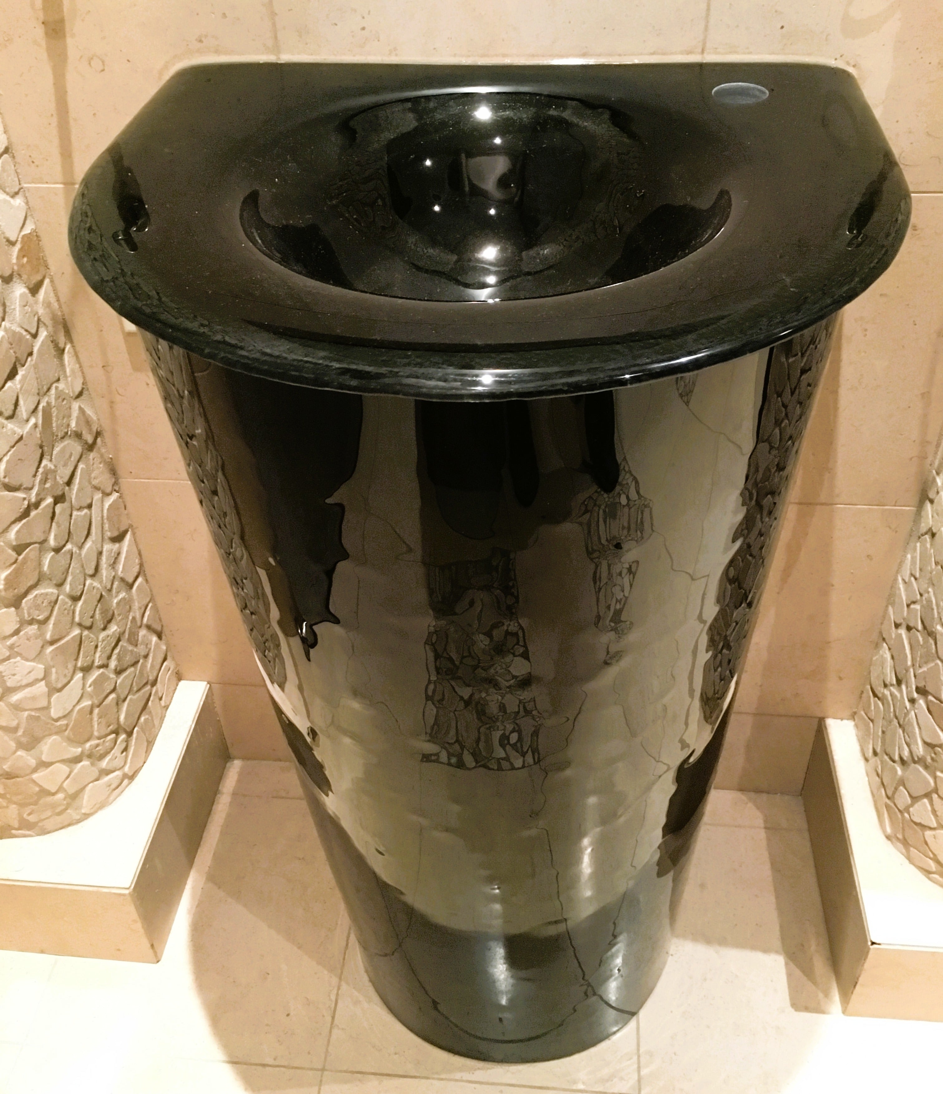 The Florentine - Glass Round Basin on Shaped Integral Countertop large taper Pedestal (LAS125) VERRE GALLERY by Renaissance Glassworks Inc