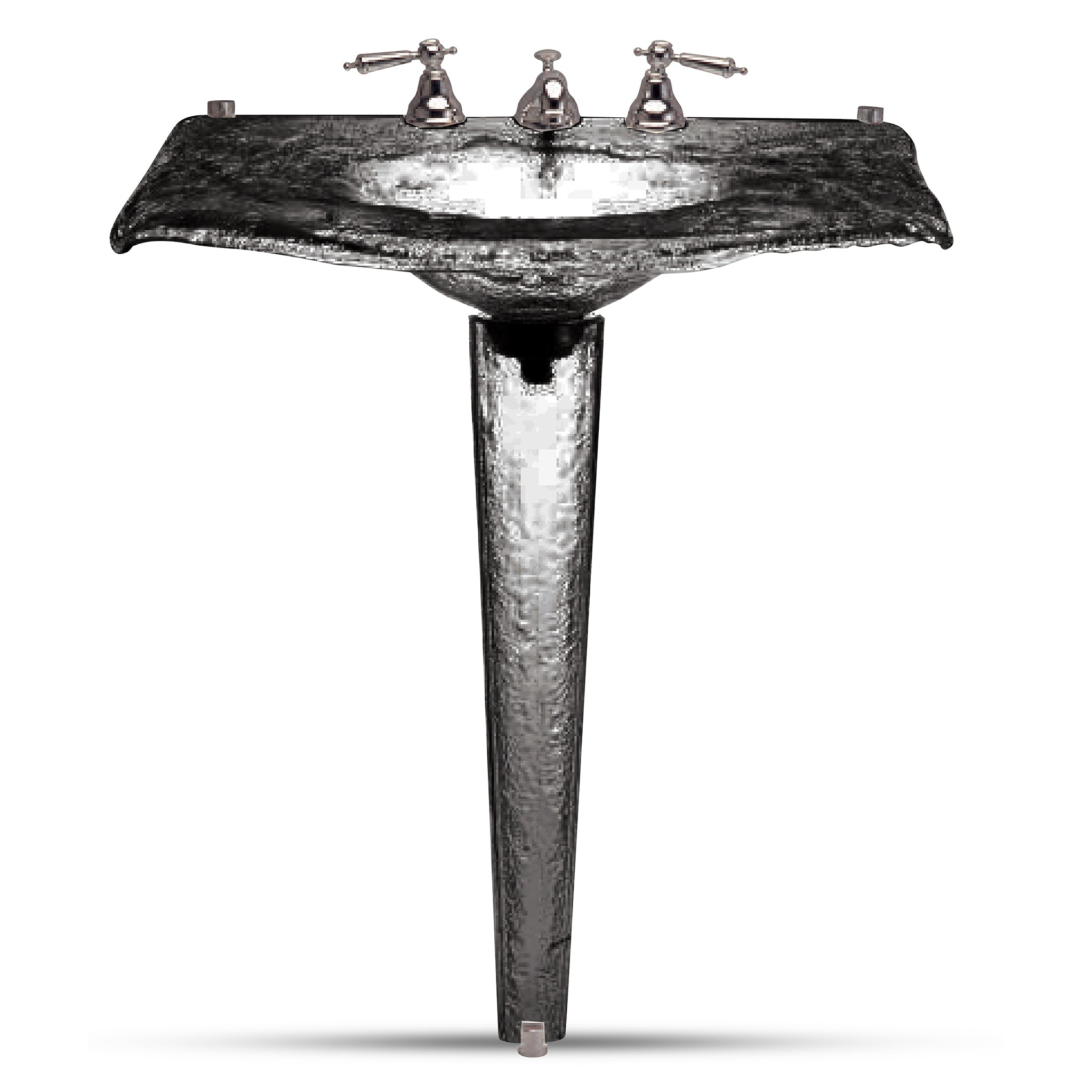 LAS303 Large Basin on Pedestal - Premium Statement Piece VERRE GALLERY by Renaissance Glassworks Inc