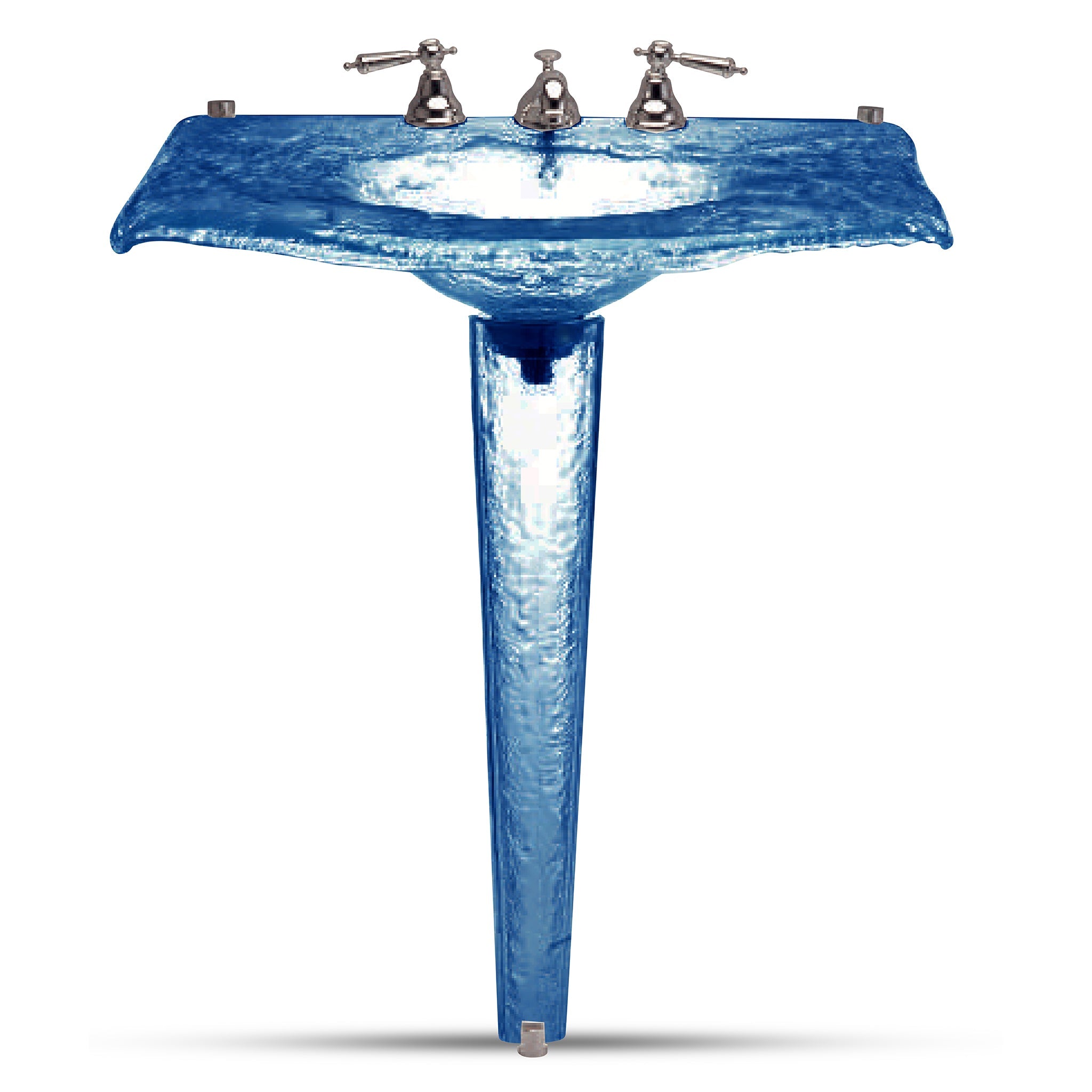 LAS303 Large Basin on Pedestal - Premium Statement Piece VERRE GALLERY by Renaissance Glassworks Inc