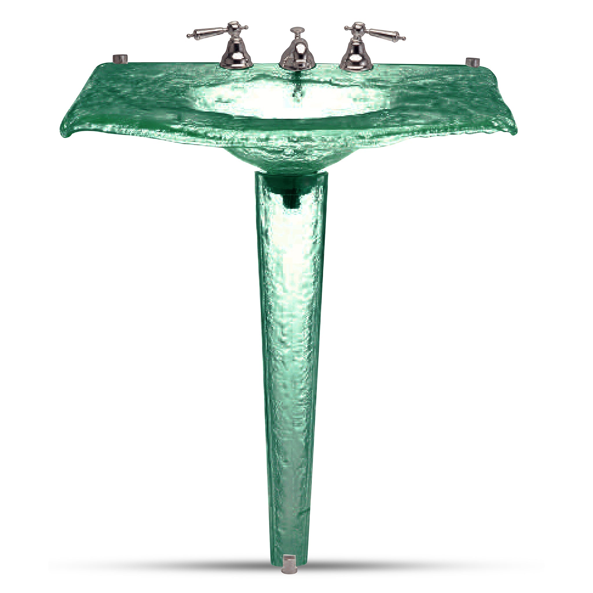 LAS303 Large Basin on Pedestal - Premium Statement Piece VERRE GALLERY by Renaissance Glassworks Inc
