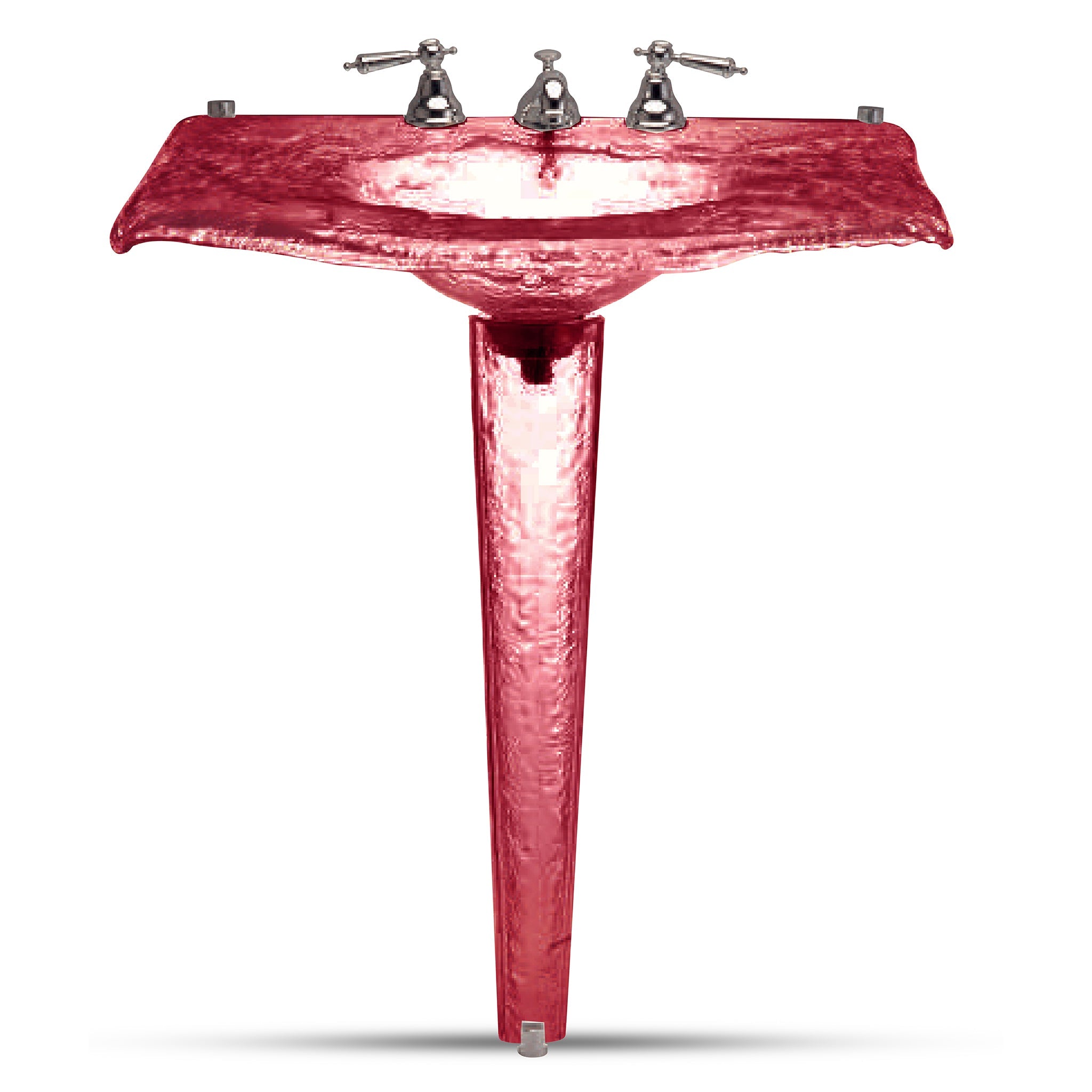LAS303 Large Basin on Pedestal - Premium Statement Piece VERRE GALLERY by Renaissance Glassworks Inc
