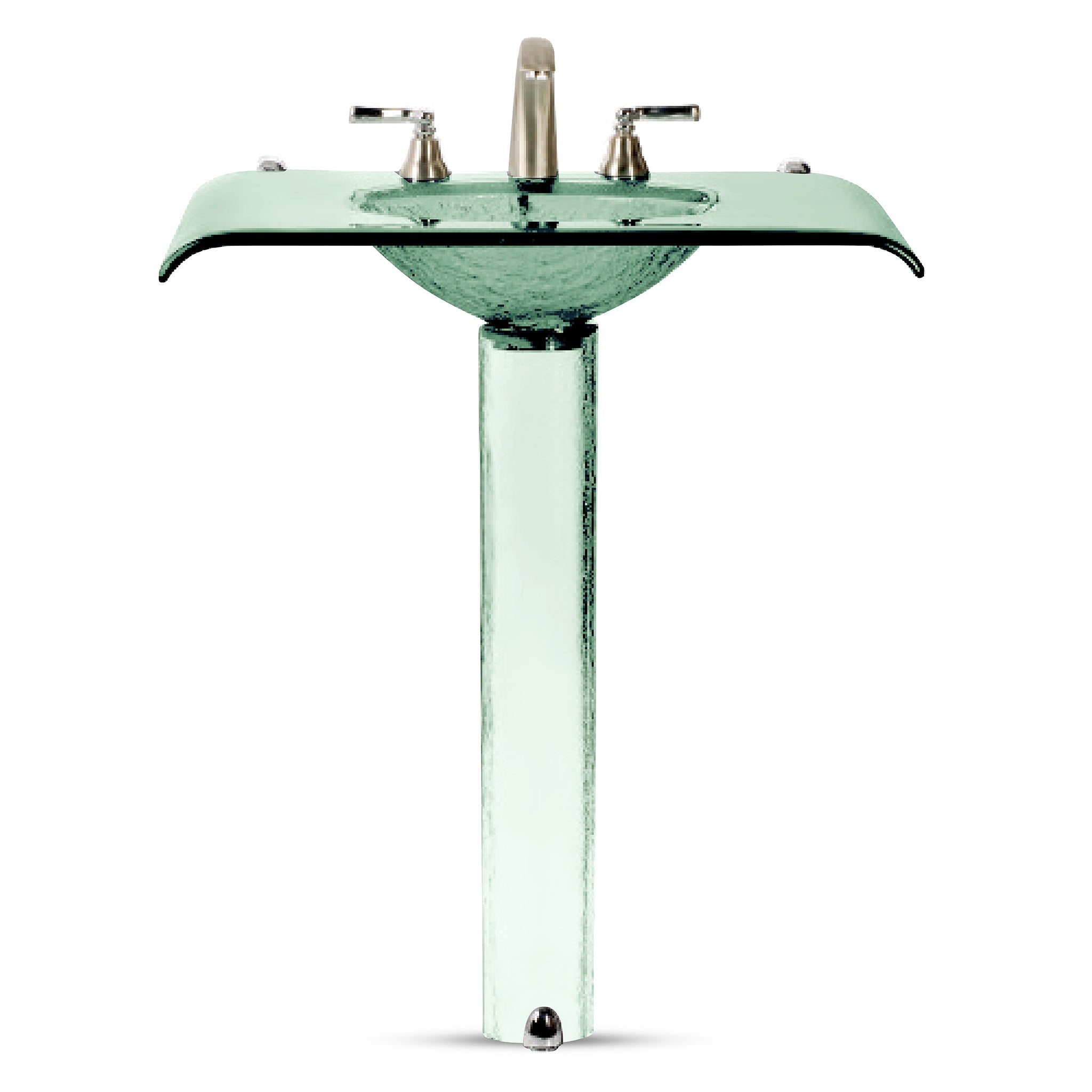 LAS310 Curved Countertop with Integrated Basin on Pedestal - Premium Set VERRE GALLERY by Renaissance Glassworks Inc
