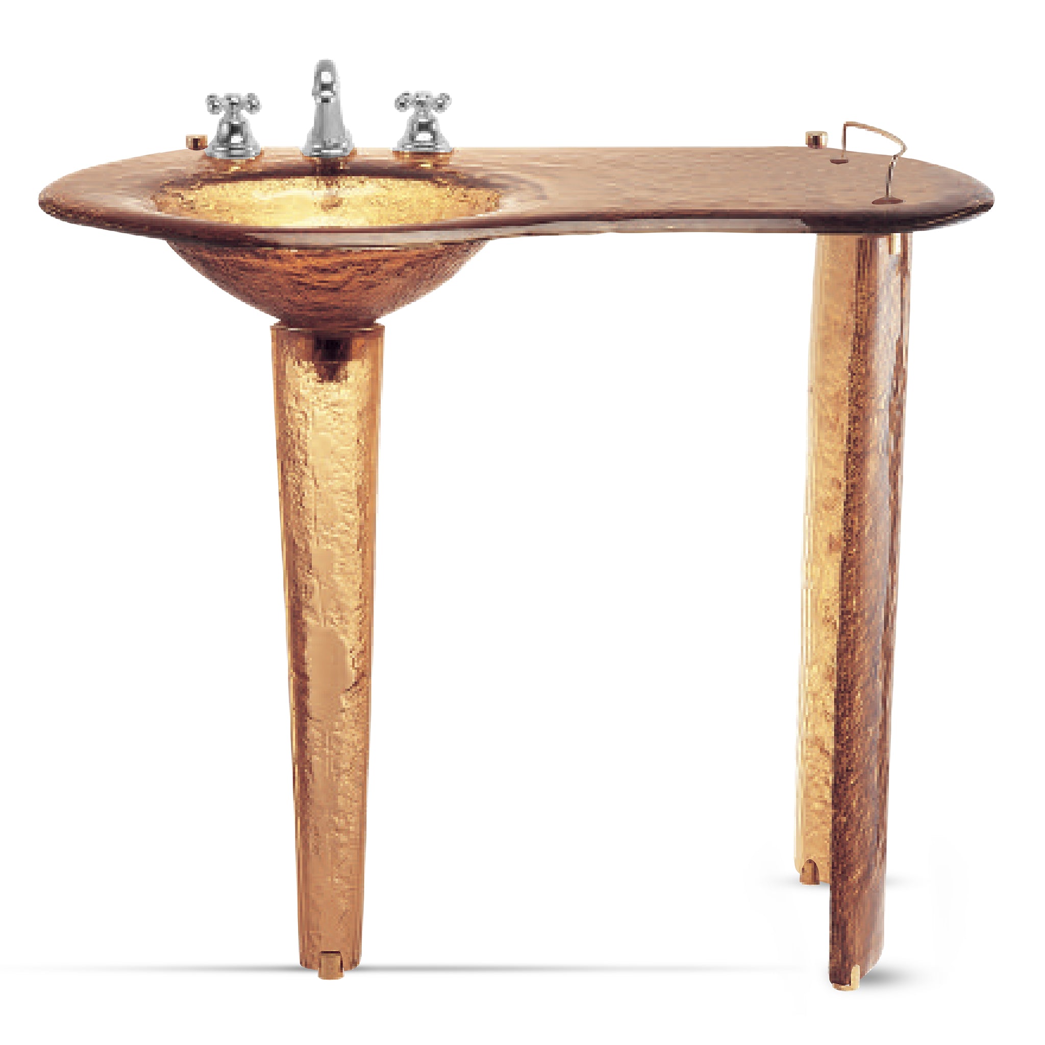 LAS500 3/4’’ (18mm) Thick Countertop with Integrated Basin on Small Pedestal with Console
