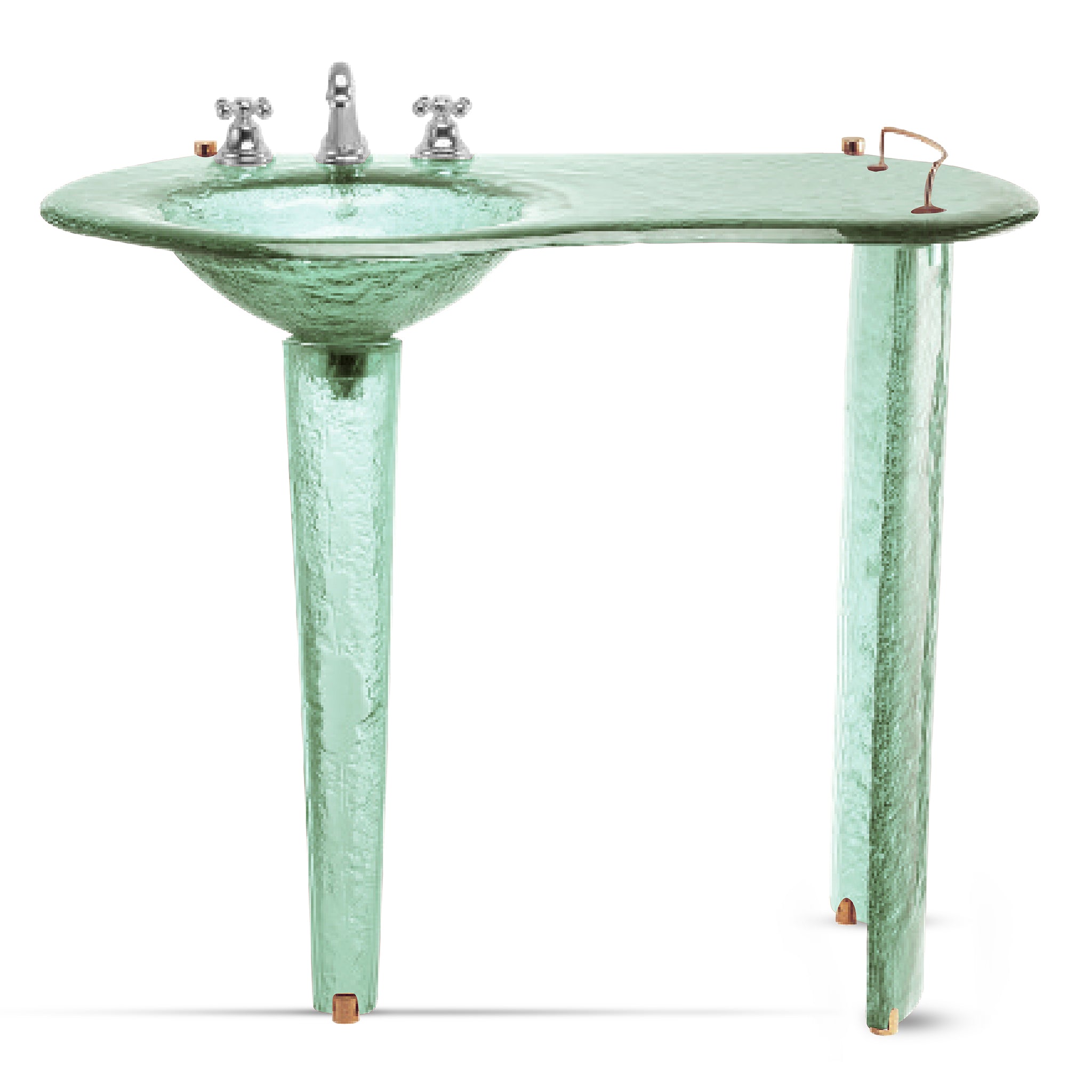 LAS500 3/4’’ (18mm) Thick Countertop with Integrated Basin on Small Pedestal with Console