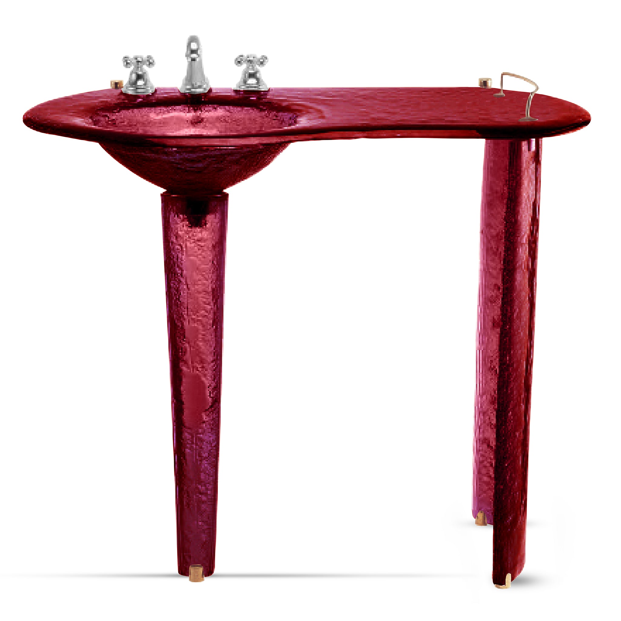 LAS500 3/4’’ (18mm) Thick Countertop with Integrated Basin on Small Pedestal with Console