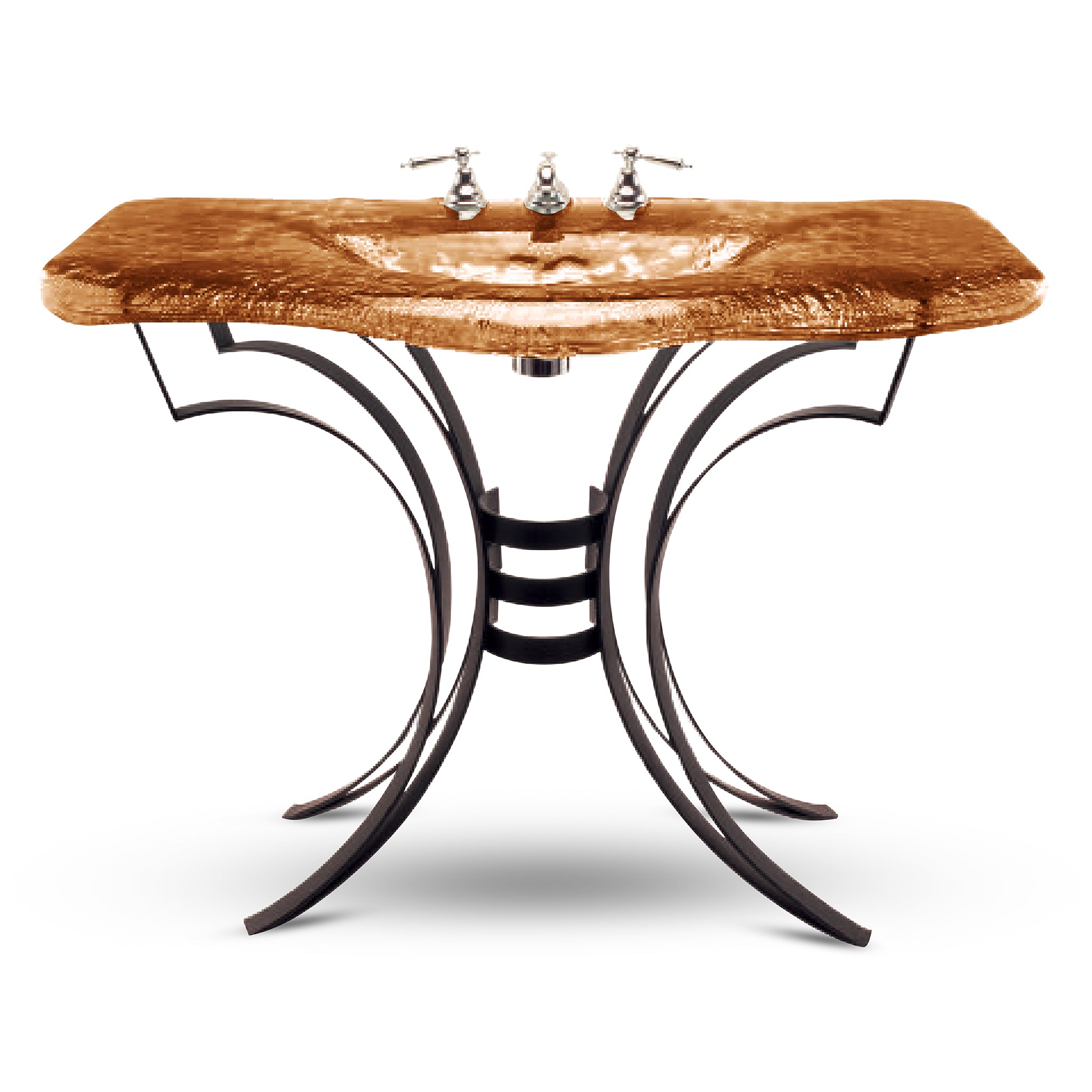 LAS600 1’’ (24mm) Thick Large Basin with Wrought Iron Vanity