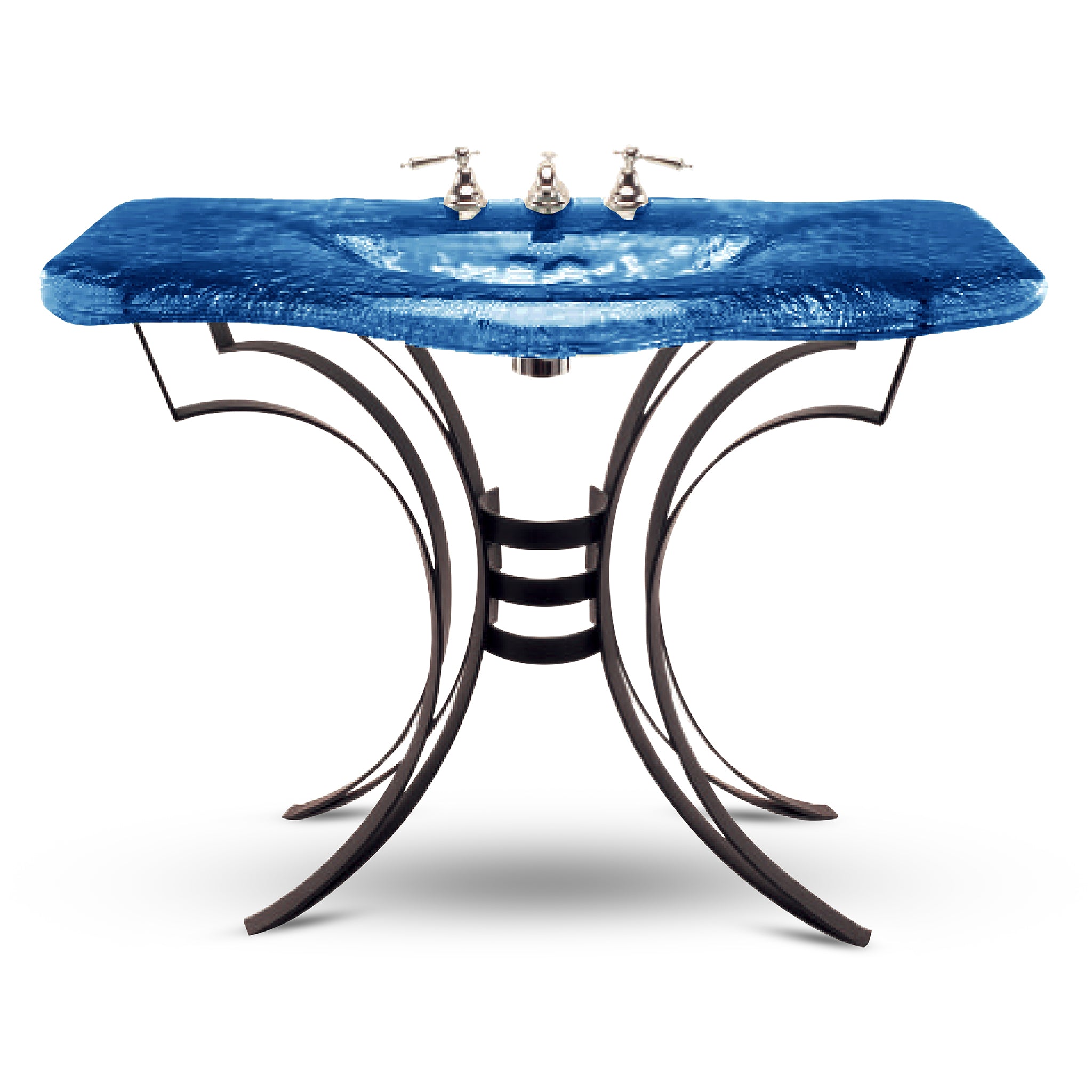 LAS600 1’’ (24mm) Thick Large Basin with Wrought Iron Vanity