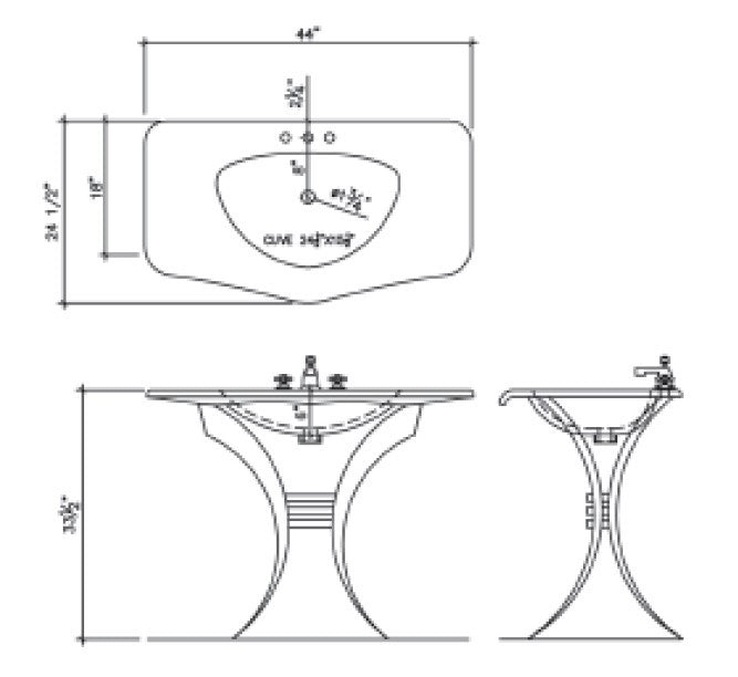 The Isabelle — Glass Monolithic Rectangular Basin on Wrought Iron Stand (LAS600) VERRE GALLERY by Renaissance Glassworks Inc