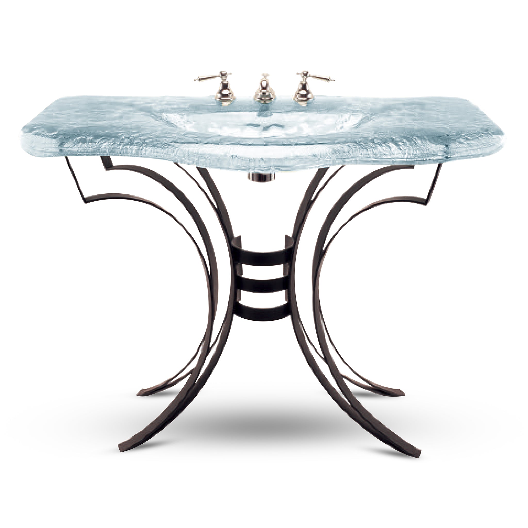 LAS600 1’’ (24mm) Thick Large Basin with Wrought Iron Vanity