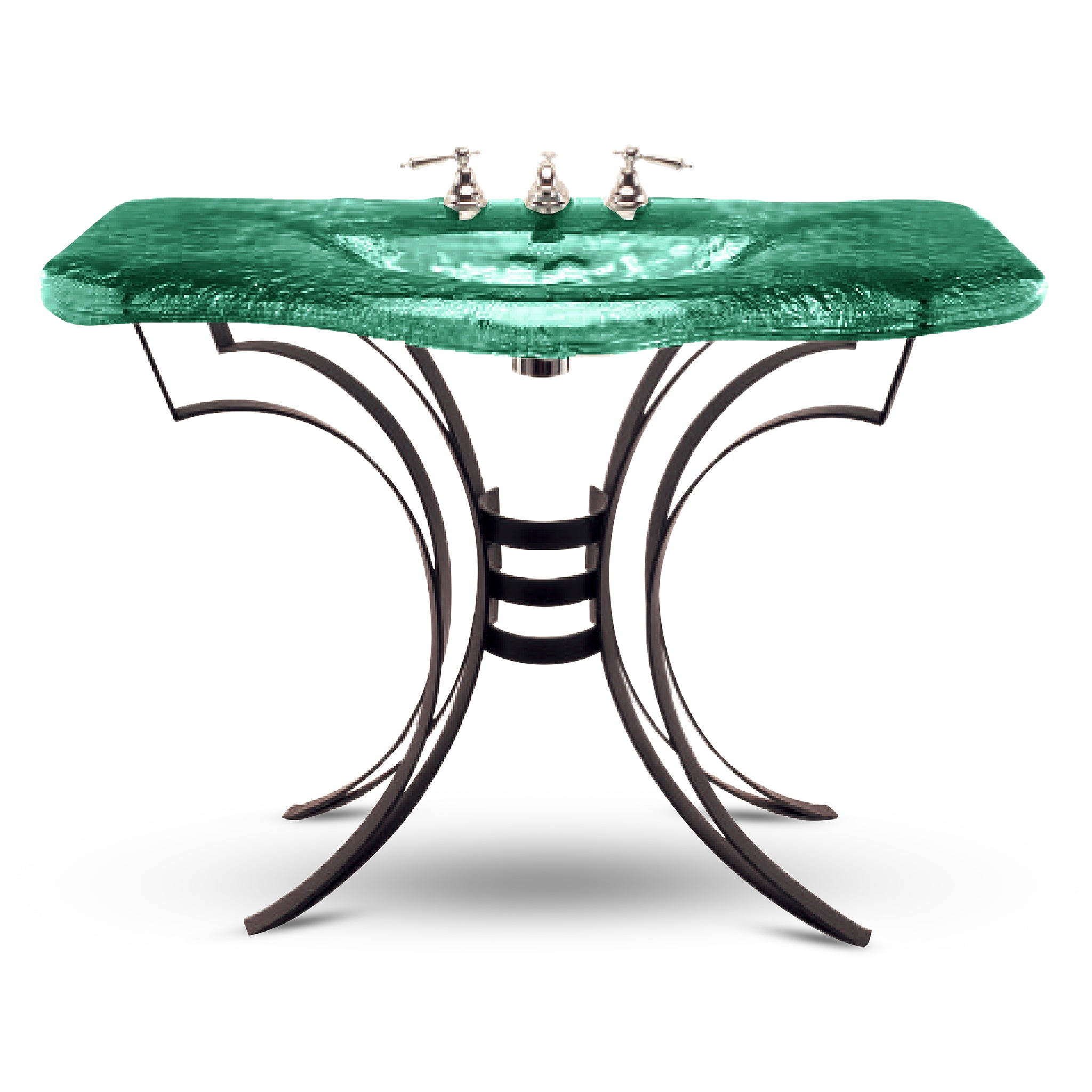 LAS600 1’’ (24mm) Thick Large Basin with Wrought Iron Vanity
