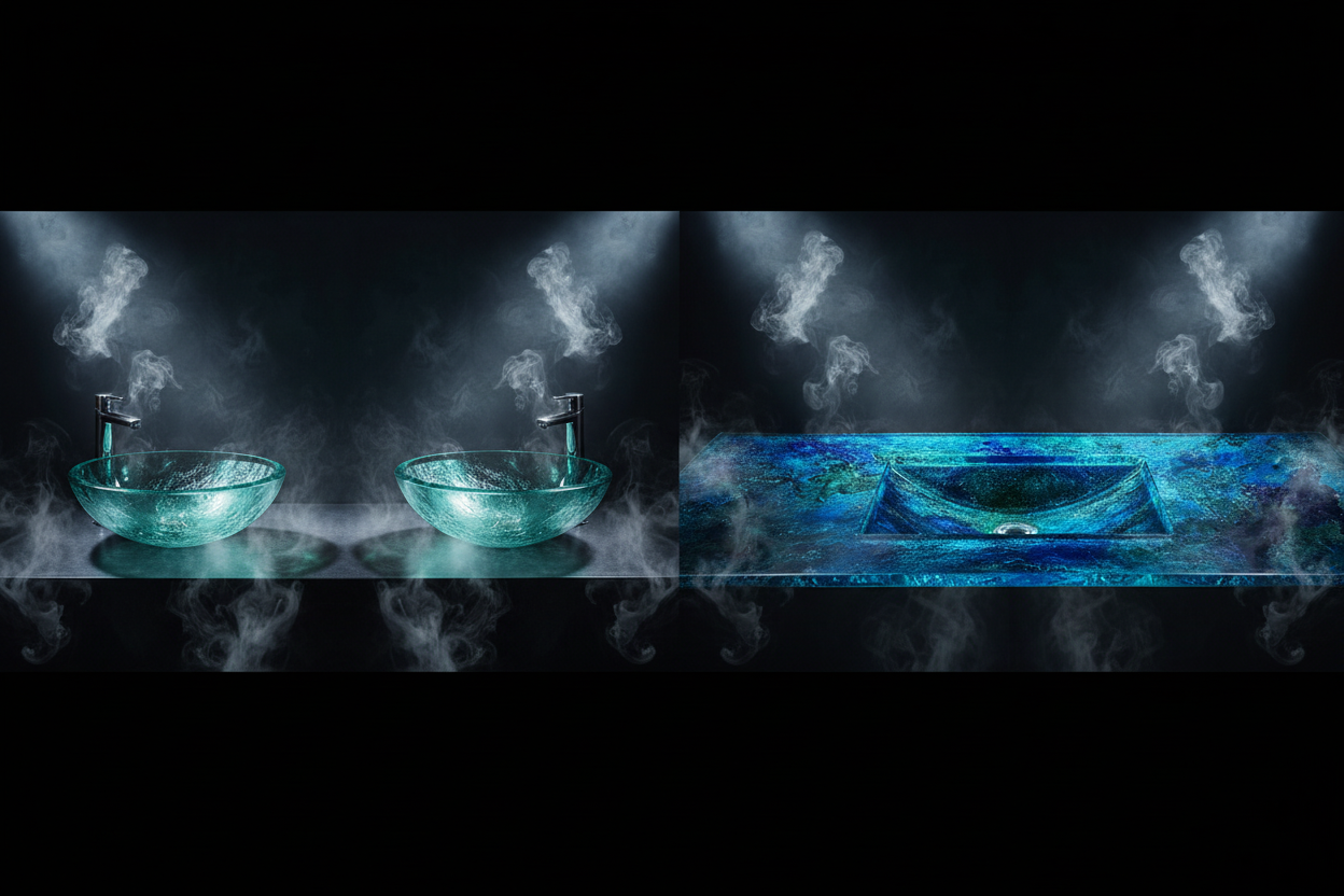 Hero banner - verre fusion bleu océan