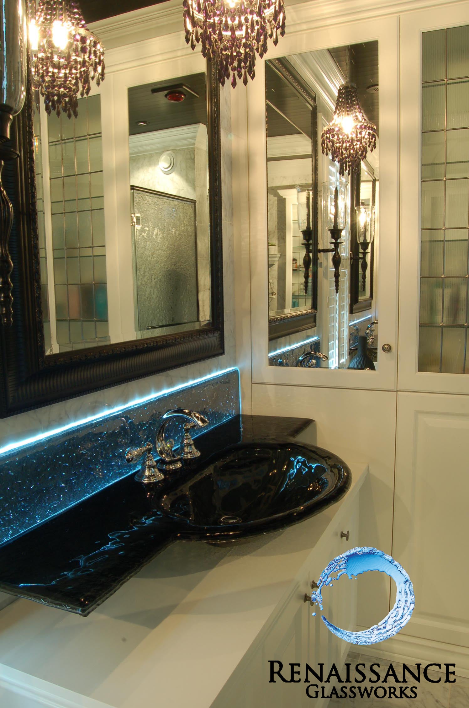 LaSéraphine - Winged Bespoke Wash Shaped Basin - Premium Handcrafted (LAS211) VERRE GALLERY by Renaissance Glassworks Inc